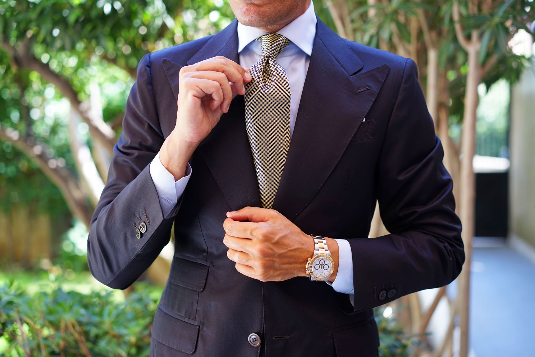 Yellow Houndstooth Tie