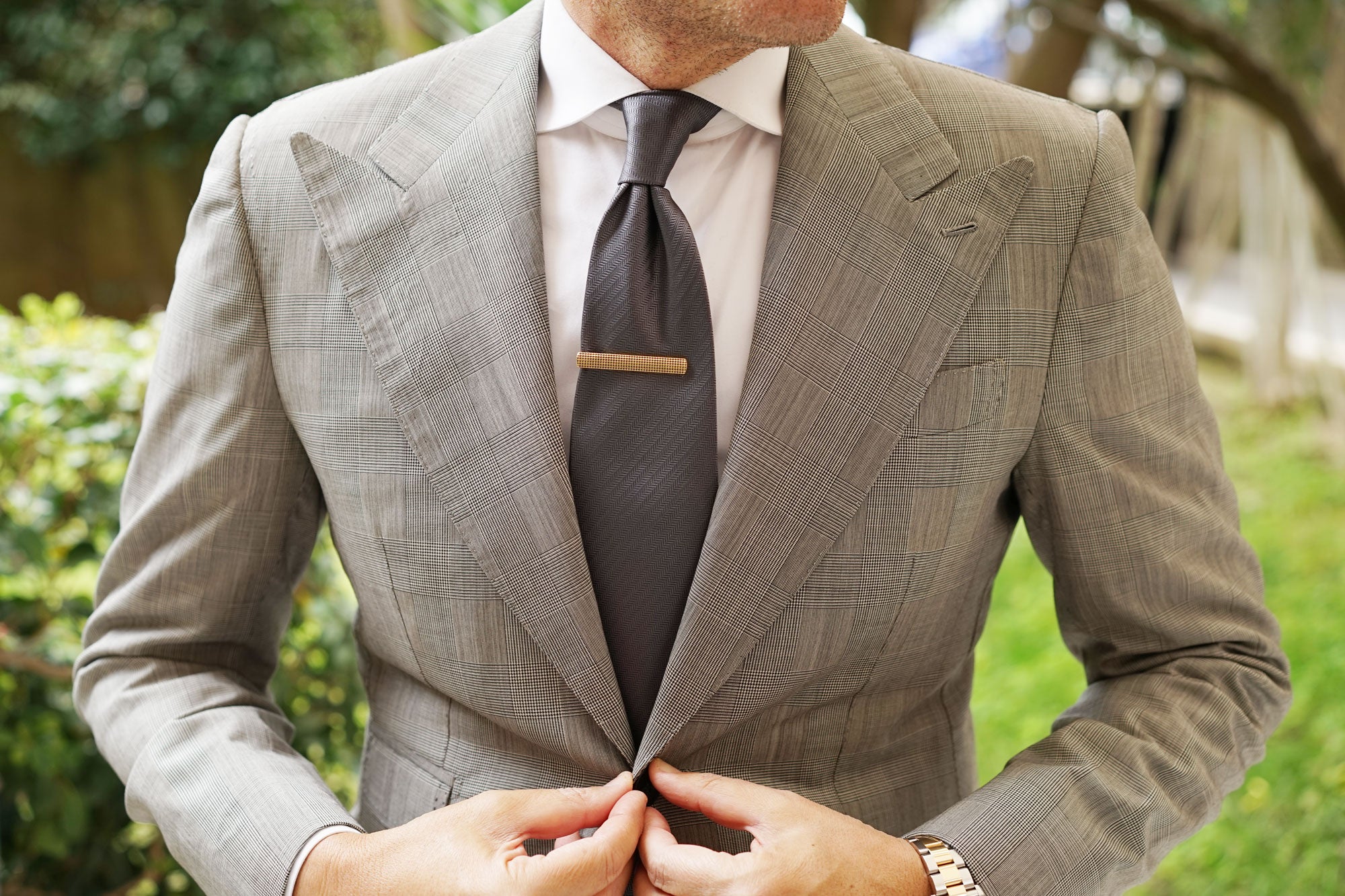 Gold Stippled Tie Bar