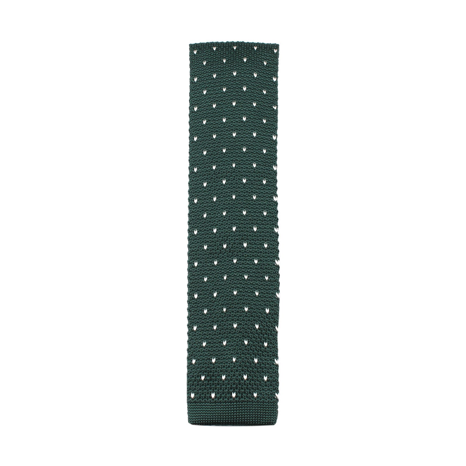 Forest Green & White Pattern Knitted Tie