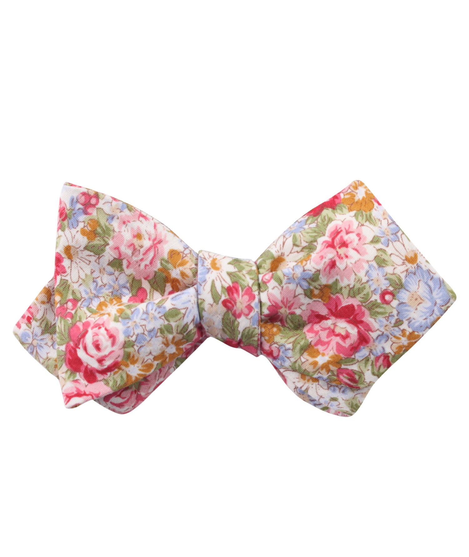 Daisy Floral Diamond Self Bow Tie