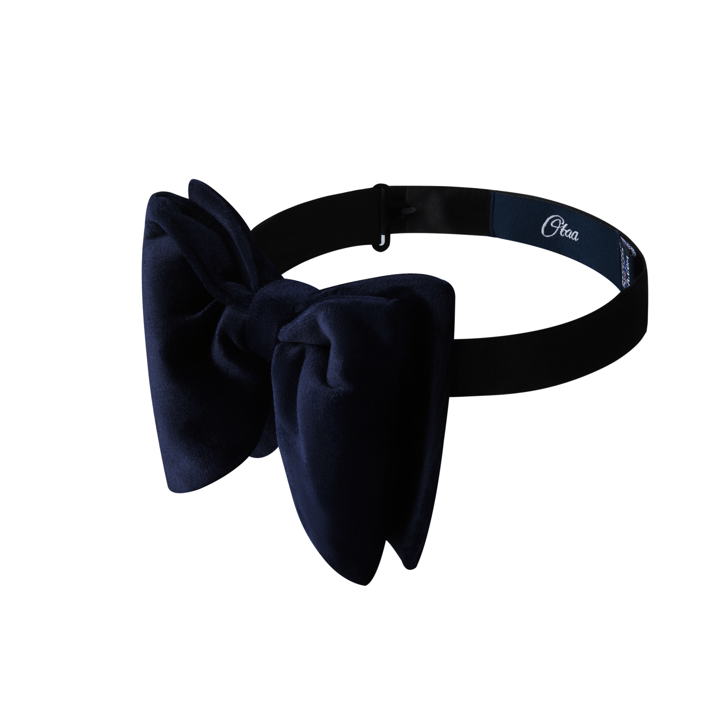 Navy Blue Bond Velvet Butterfly Bow Tie