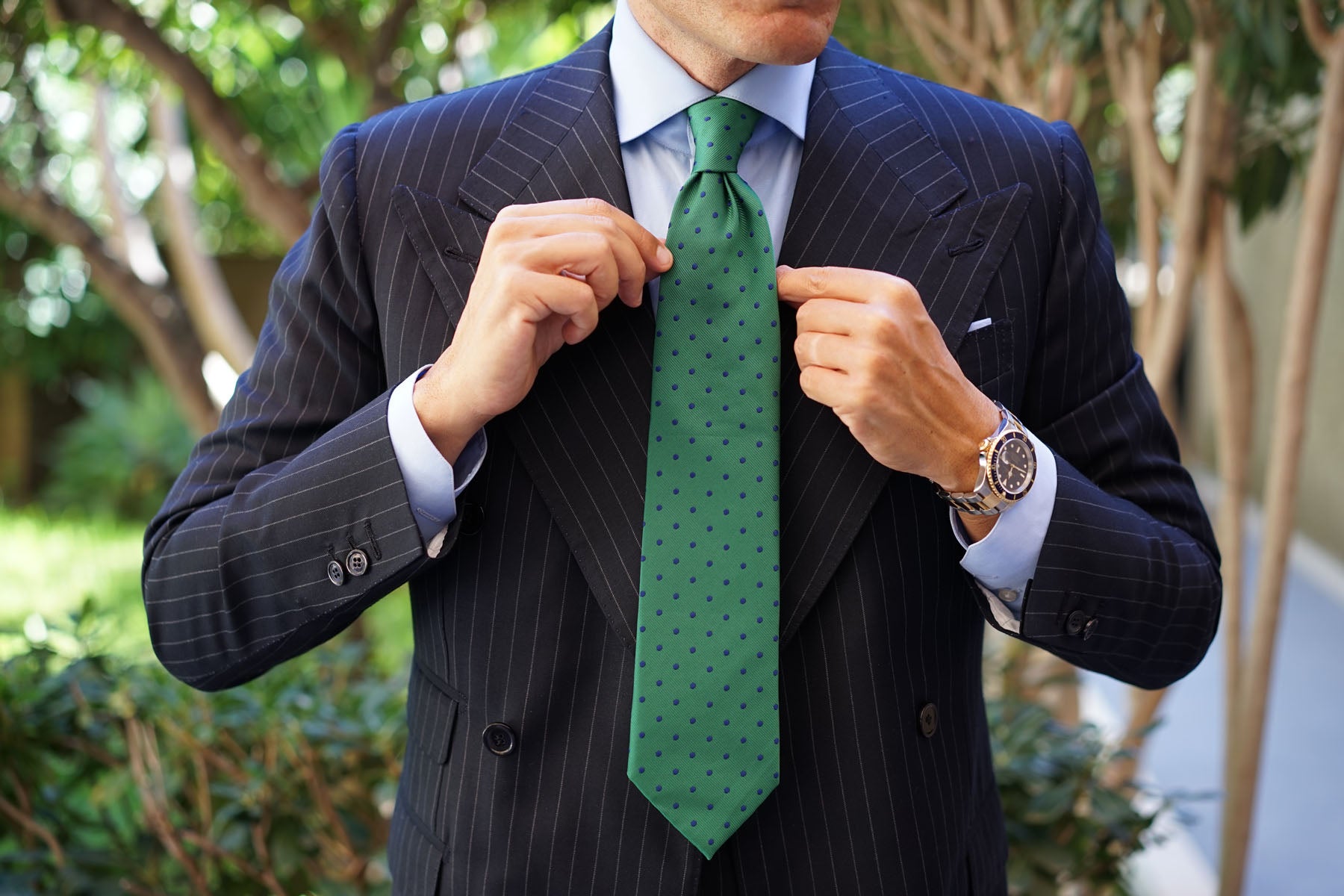 Forest Green Dark Polkadot Tie