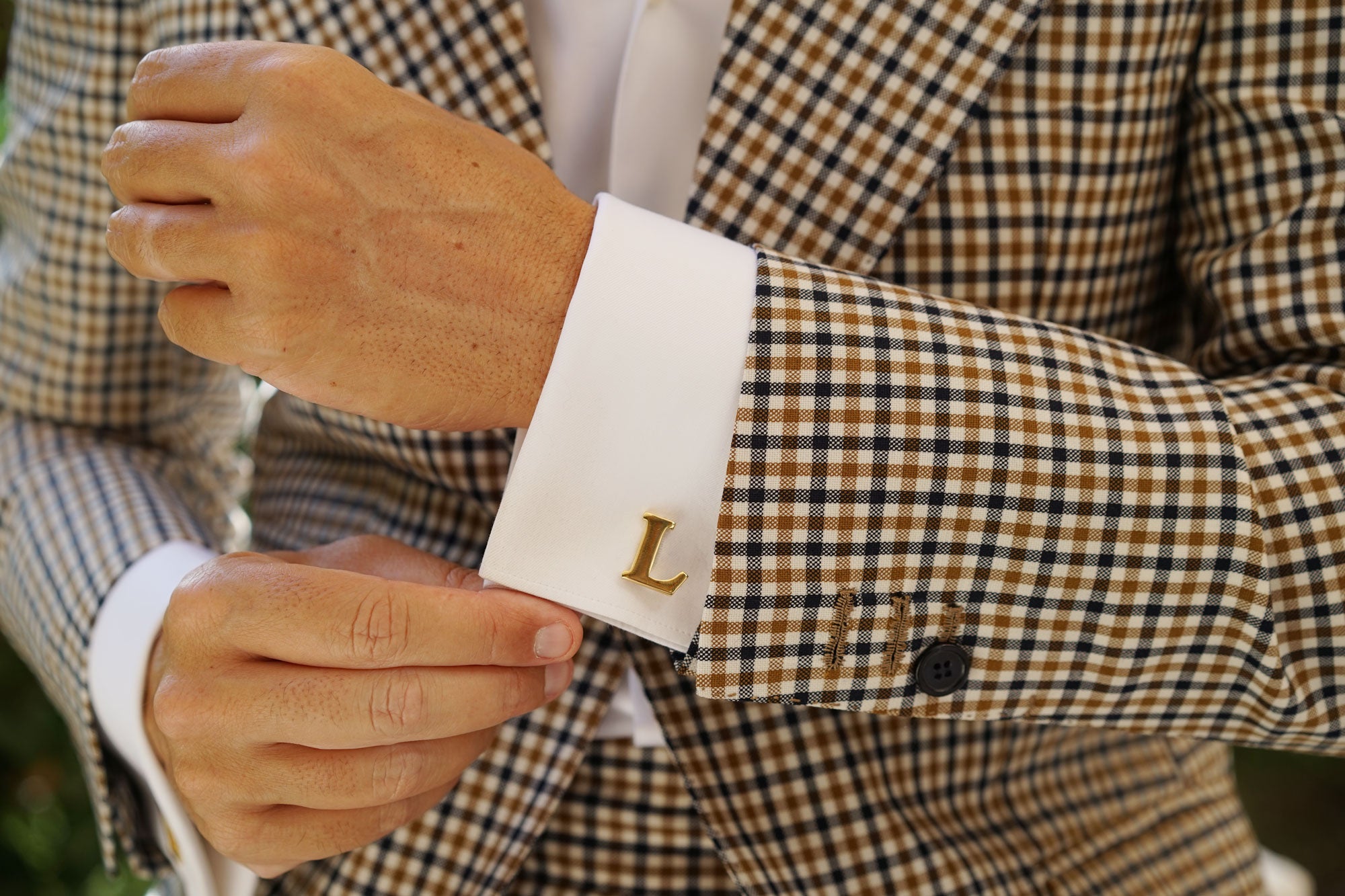 Letter L Gold Cufflinks