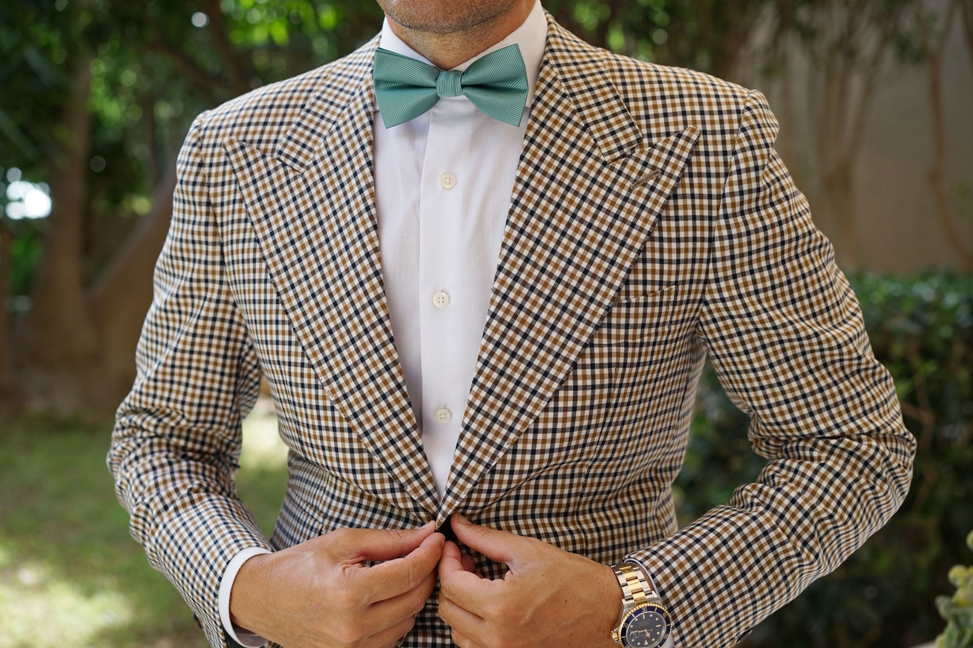 Viridian Green Twill Bow Tie