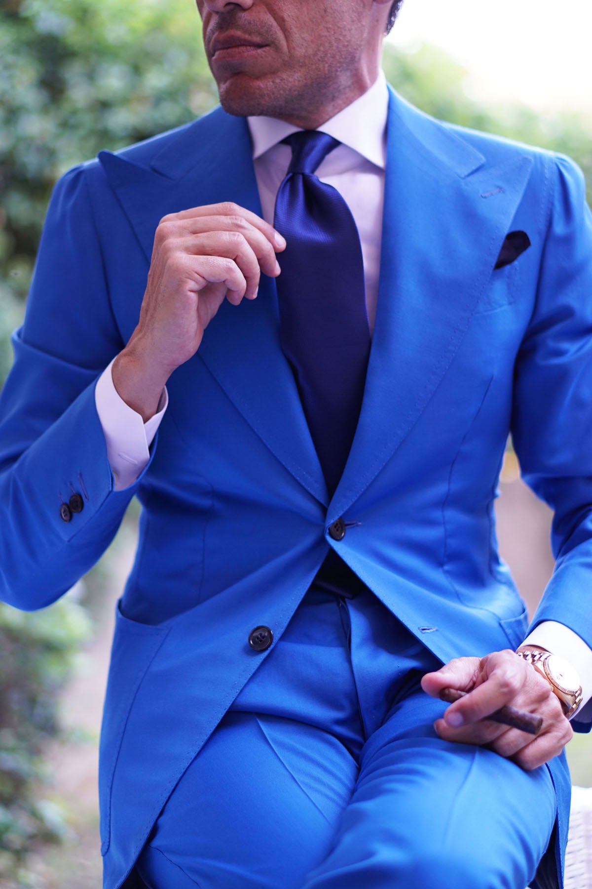 Indigo Navy Honeycomb Necktie