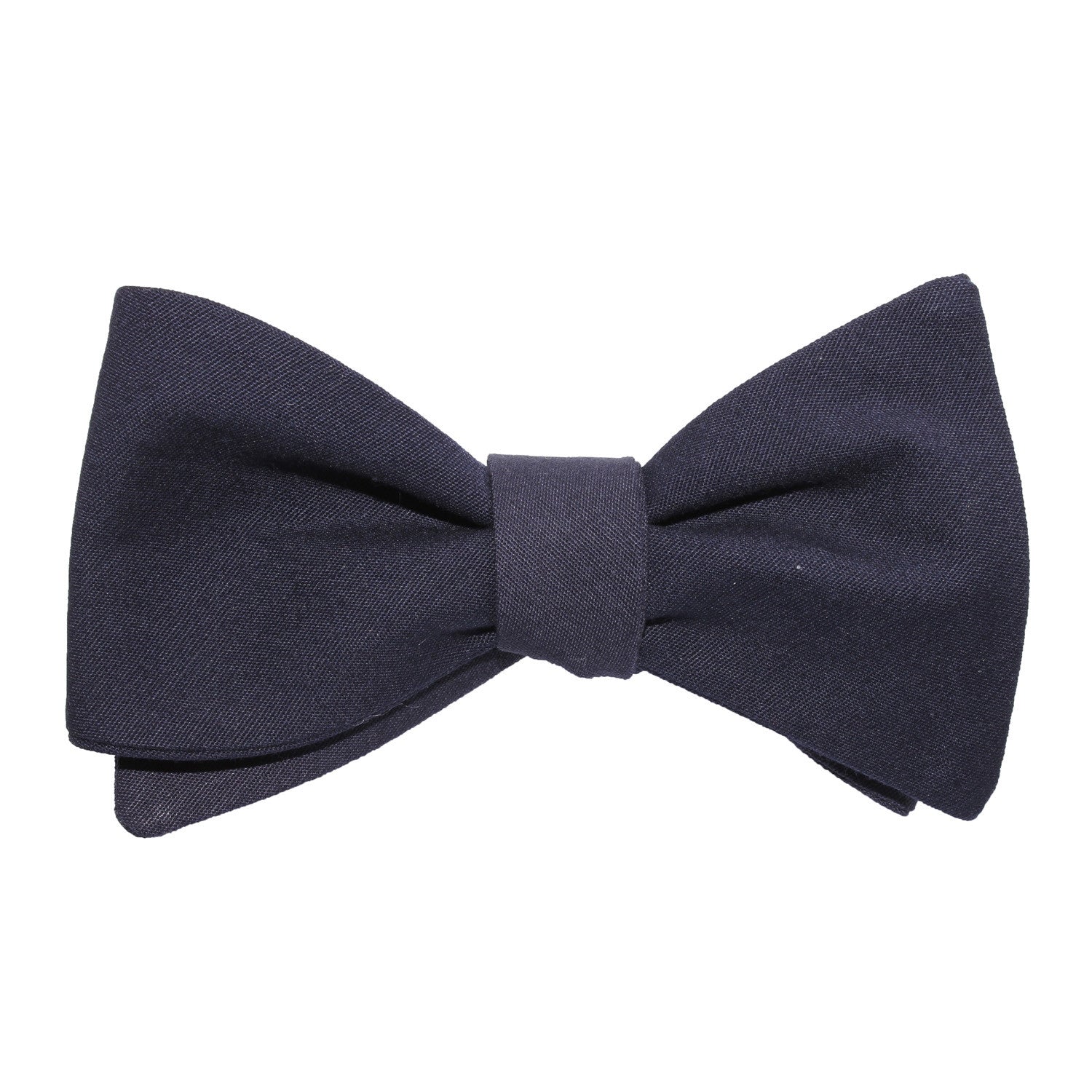 Navy Blue Cotton Self Tie Bow Tie