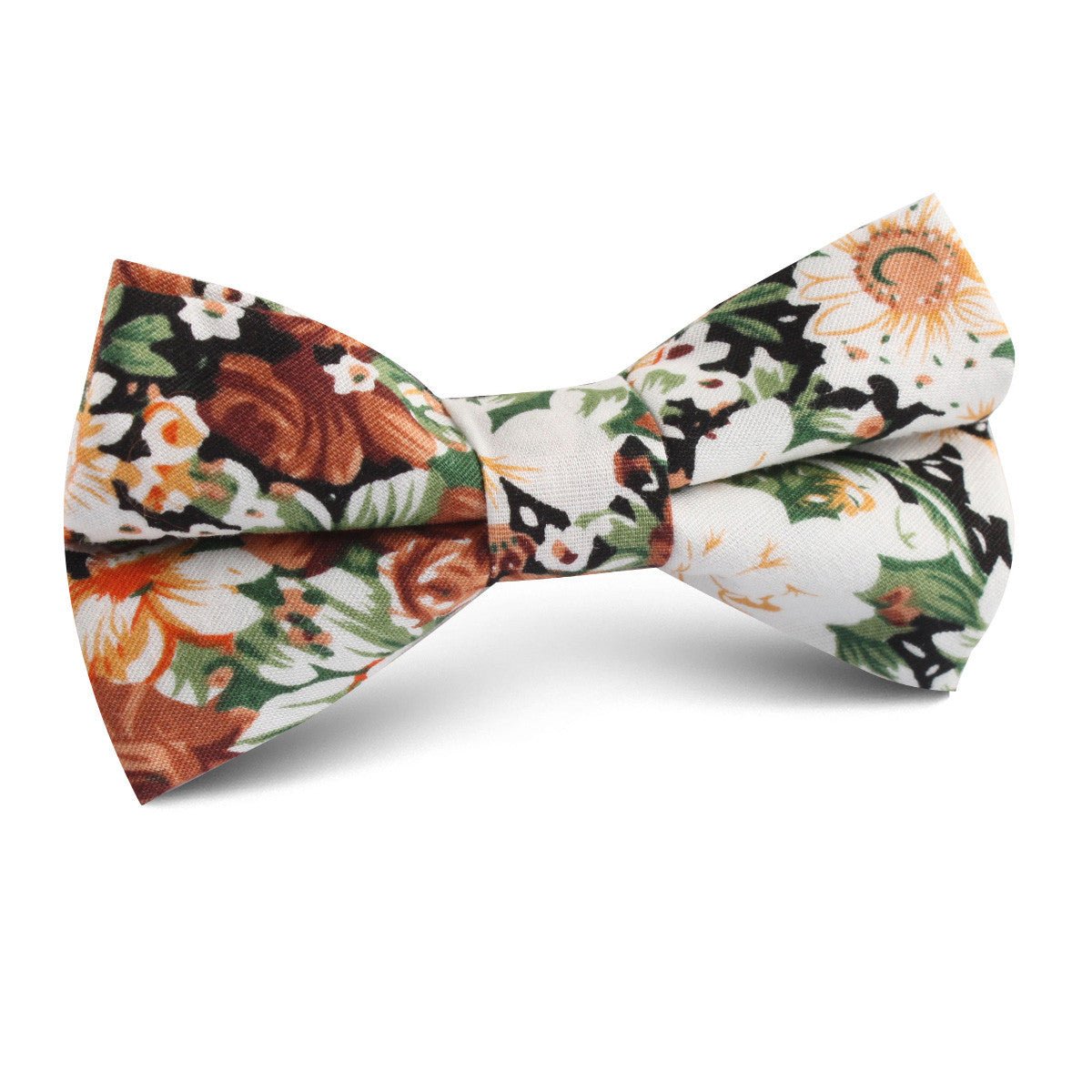 San Pietro Orange Floral Kids Bow Tie