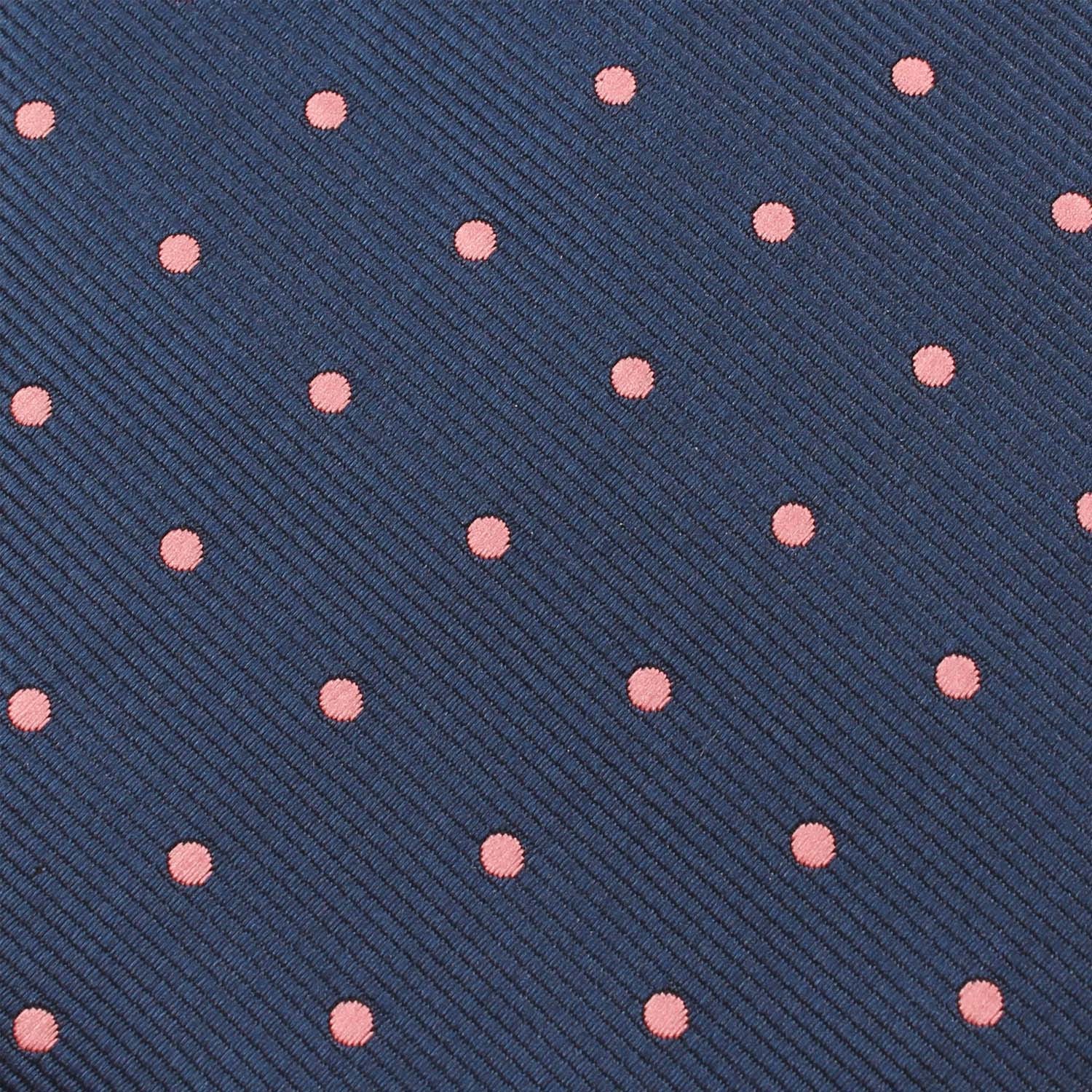 Navy Blue with Pink Polka Dots Self Tie Diamond Tip Bow Tie