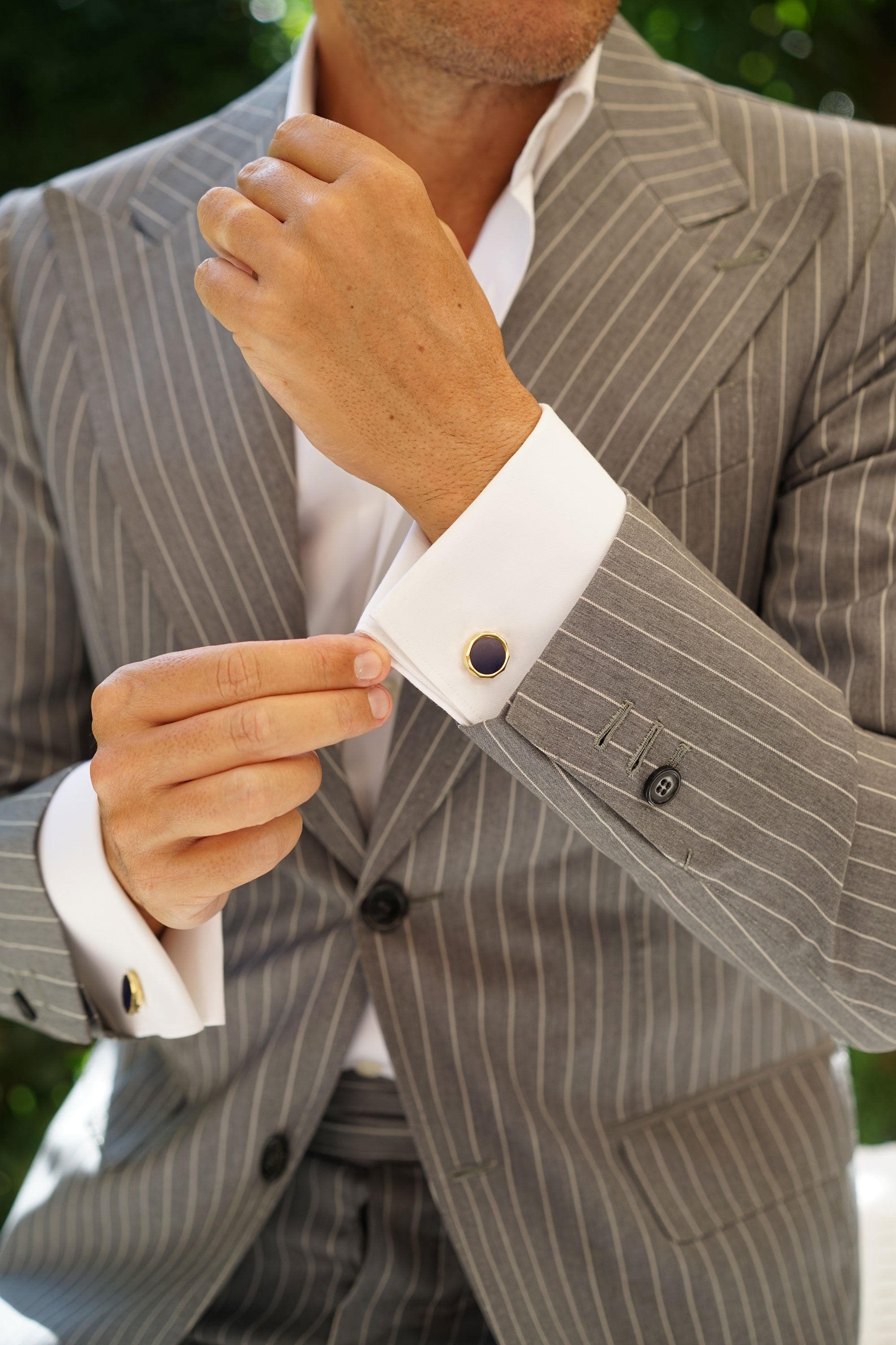 Prince Azure Blue and Gold Cufflinks