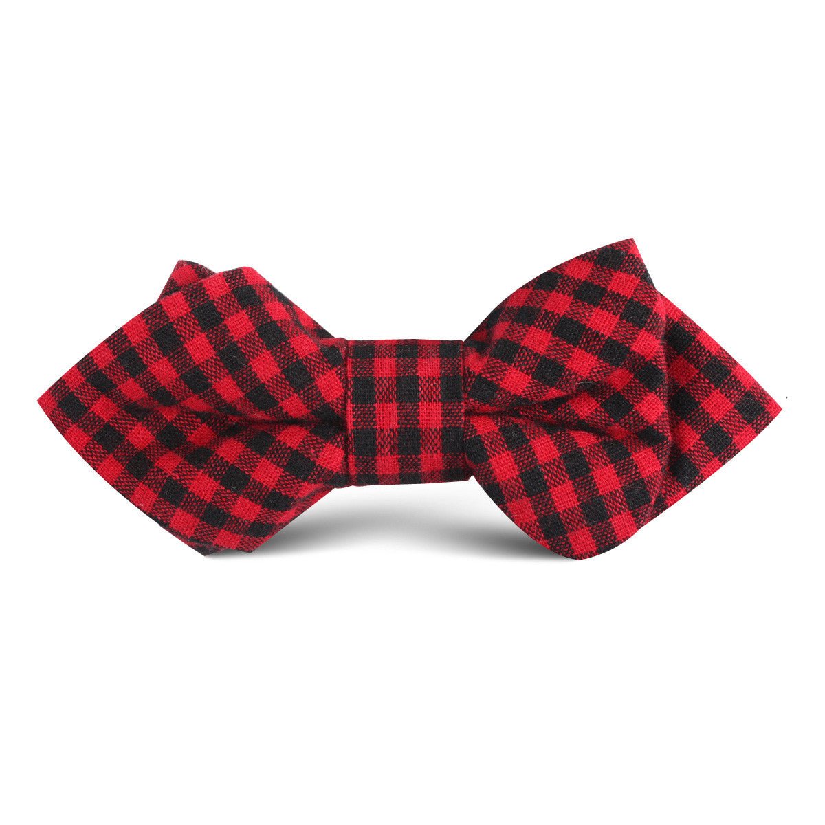 Red Belfast Gingham Kids Diamond Bow Tie