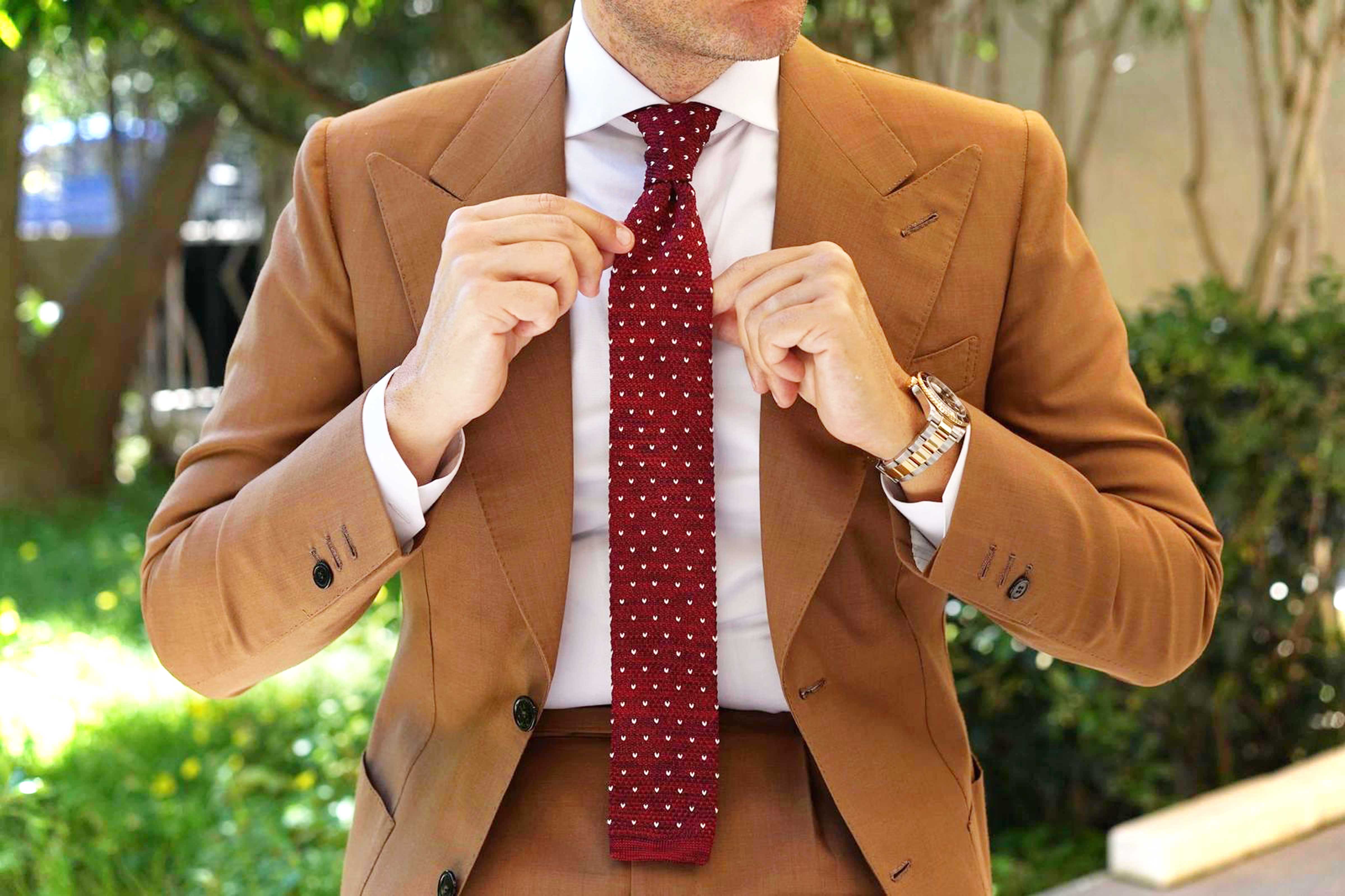 Augustus Caesar Maroon Knitted Tie