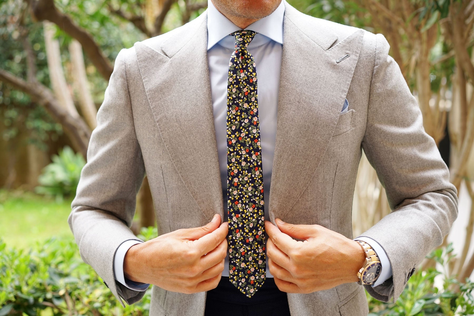 Anemone Floral Skinny Tie