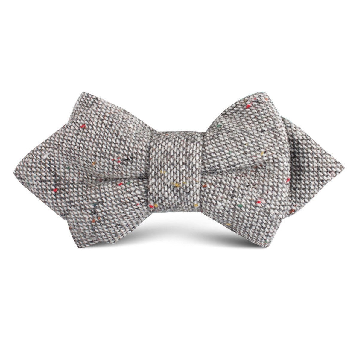 Gray Sharkskin Kids Diamond Bow Tie