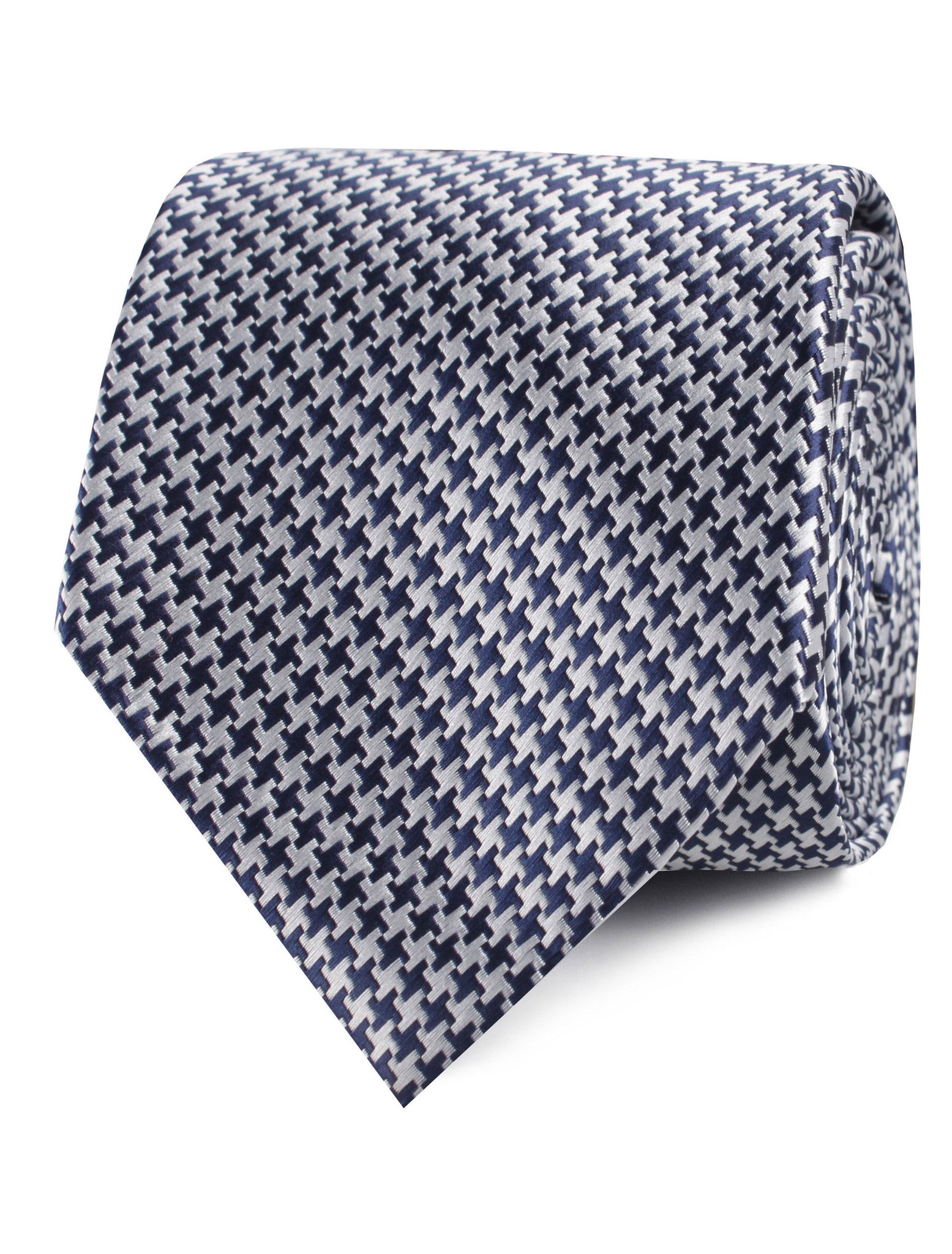 Deep Blue Houndstooth Tie