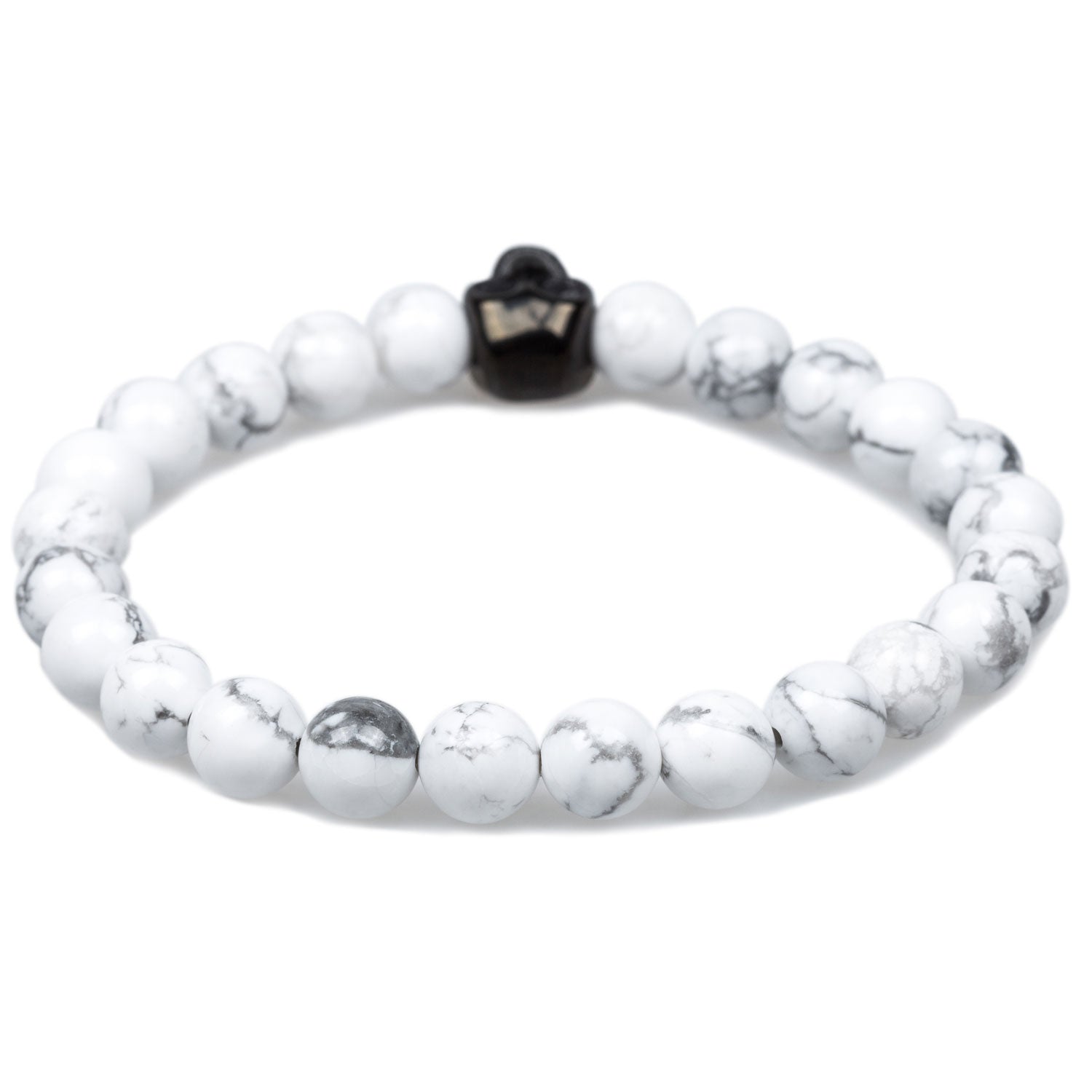 Celtic Skull White Howlite Black Bracelet