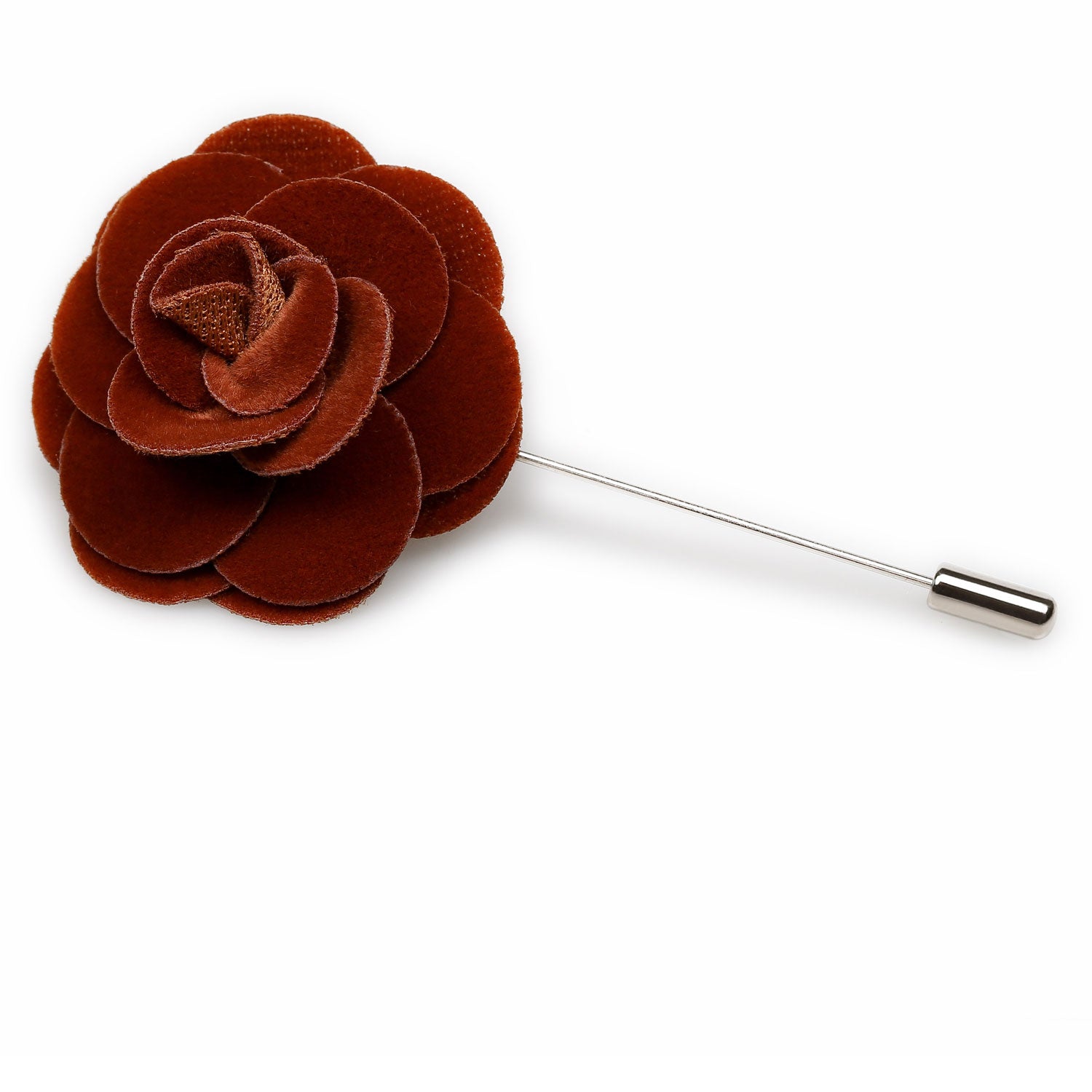 Brown Velvet Lapel Flower