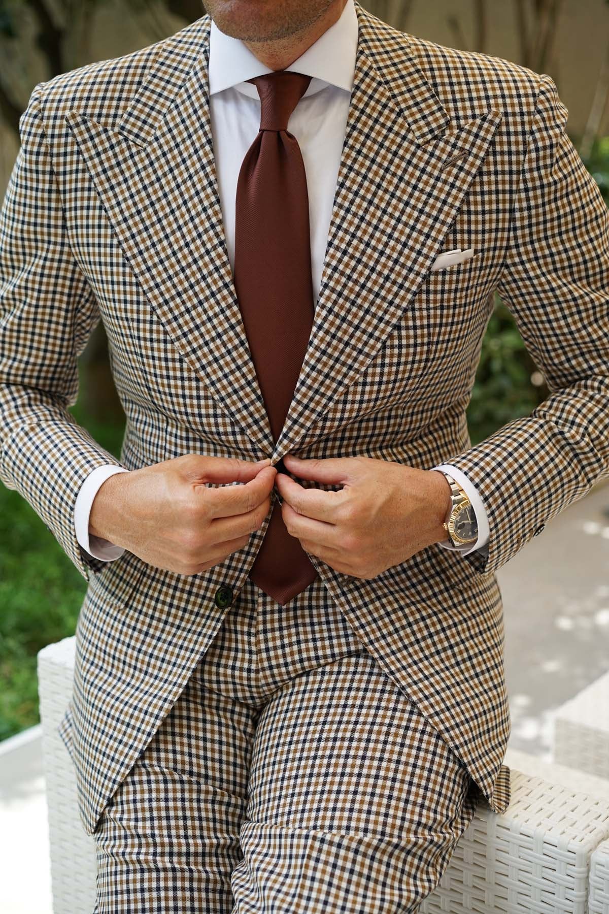 Chocolate Brown Twill Necktie