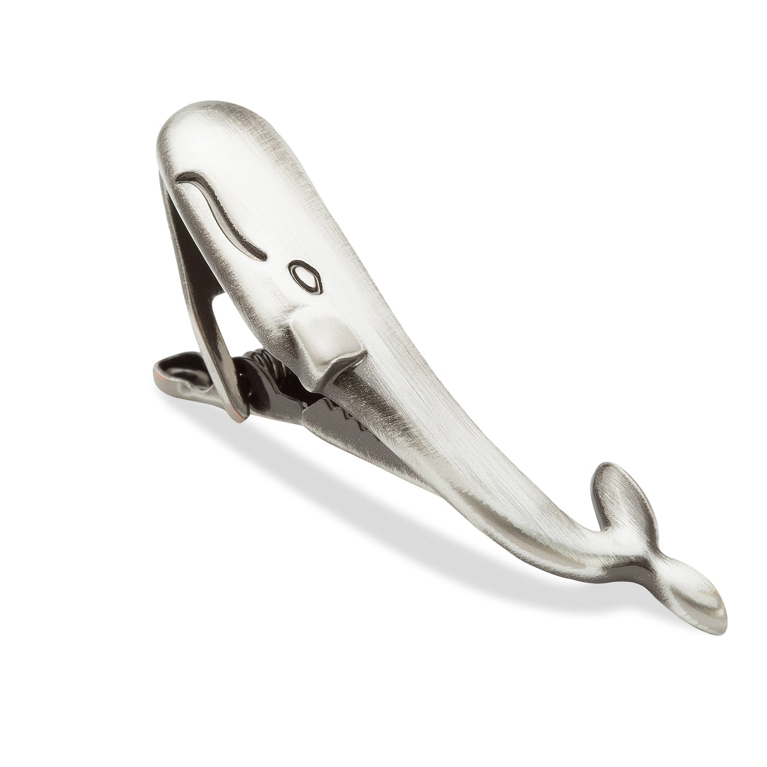 Antique Silver Whale Tie Bar