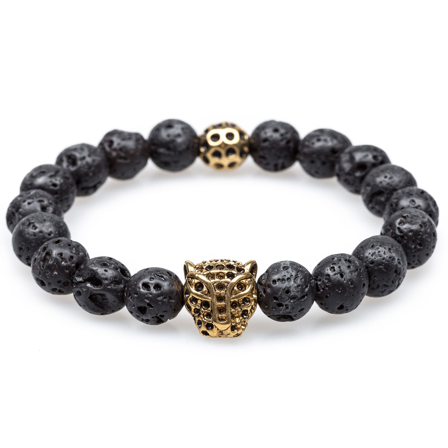 Volcanic Rock Molten Gold Panther Bracelet