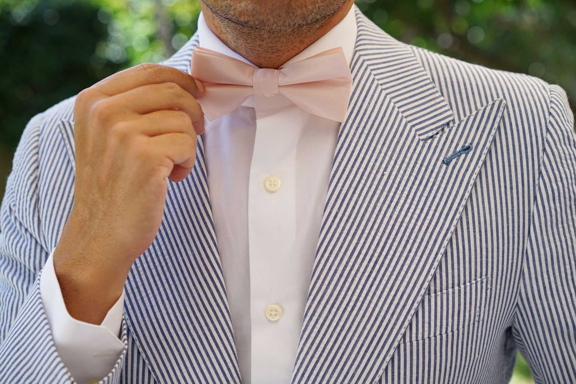 Liege Blush Pink Diamond Bow Tie