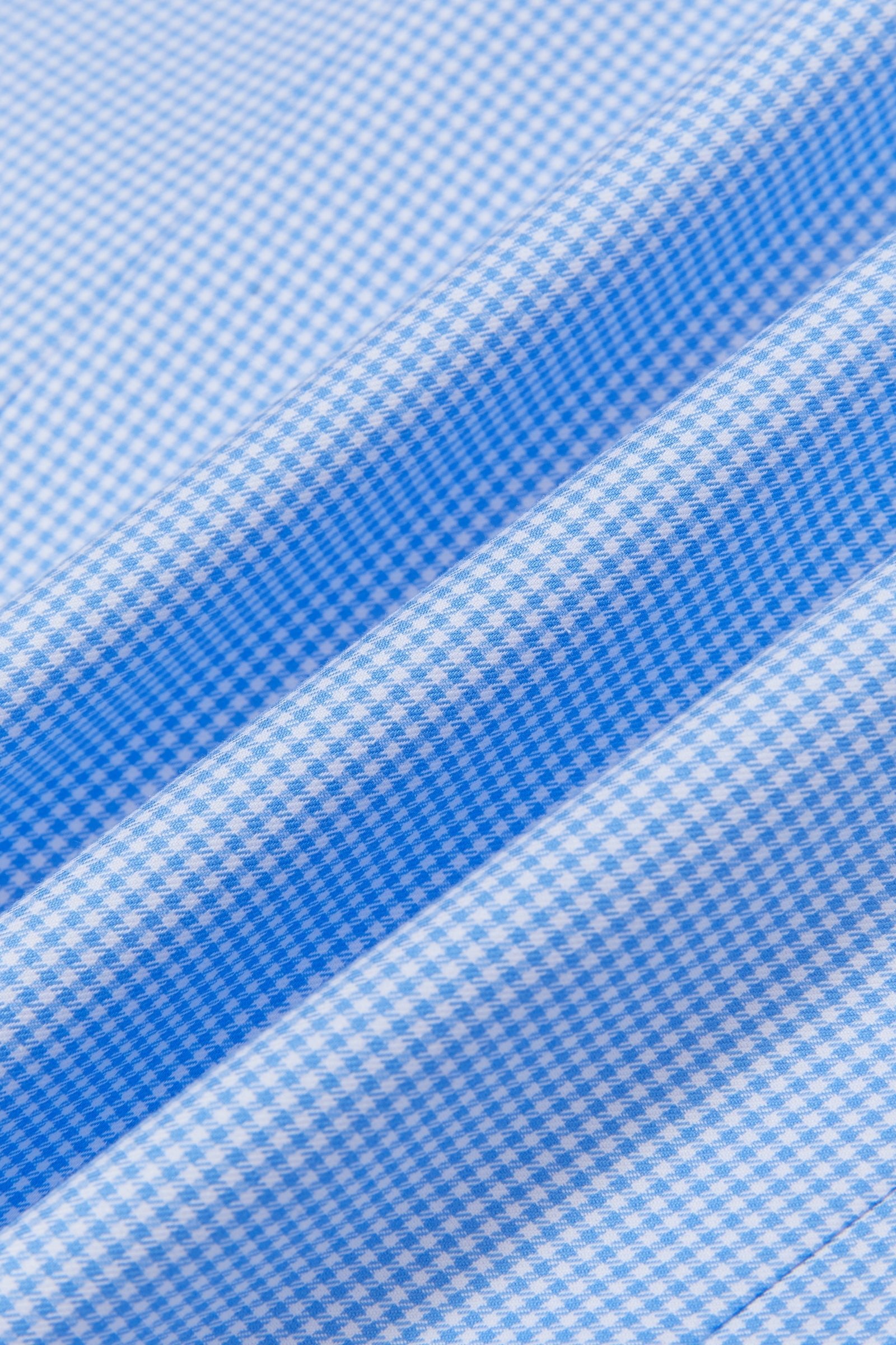 Gekko Gingham Blue Twill Non-Iron Shirt