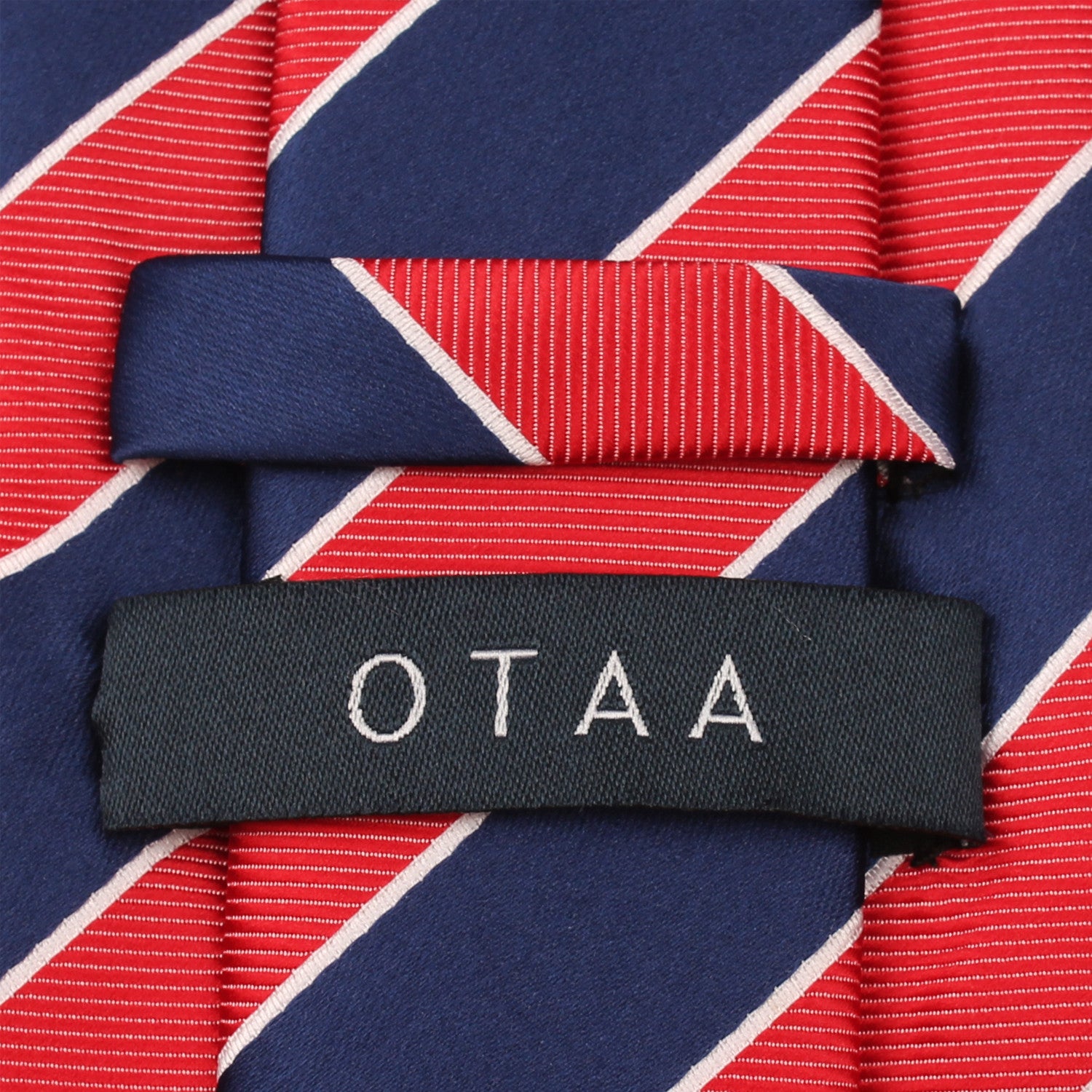 Navy Blue White and Red Diagonal Tie