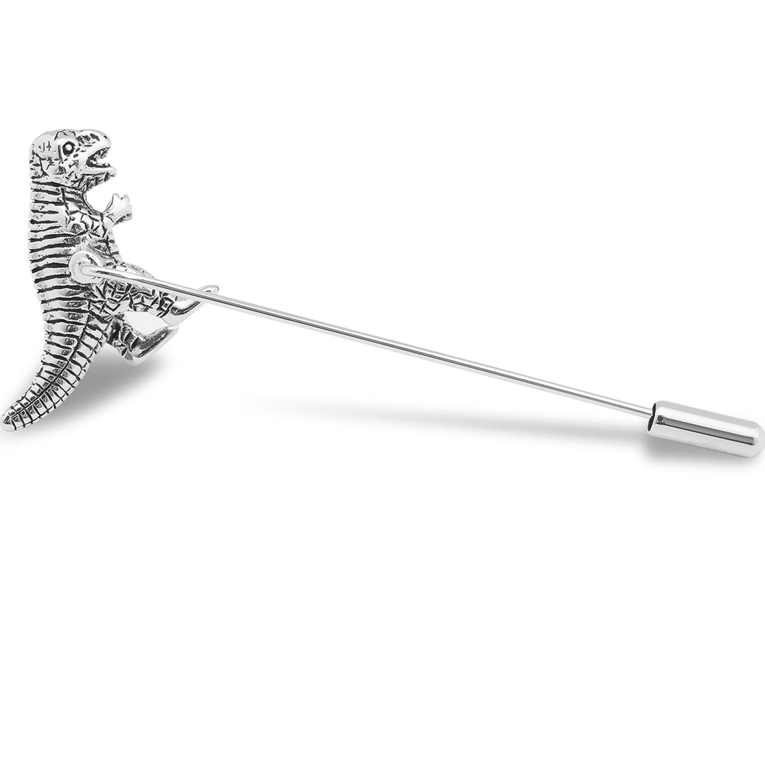 T-Rex Silver Lapel Pin