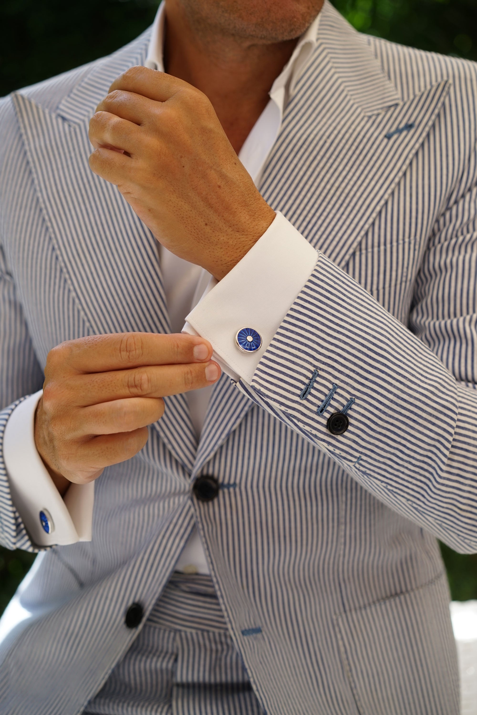 Cerulean Blue Turkish Eye Cufflinks