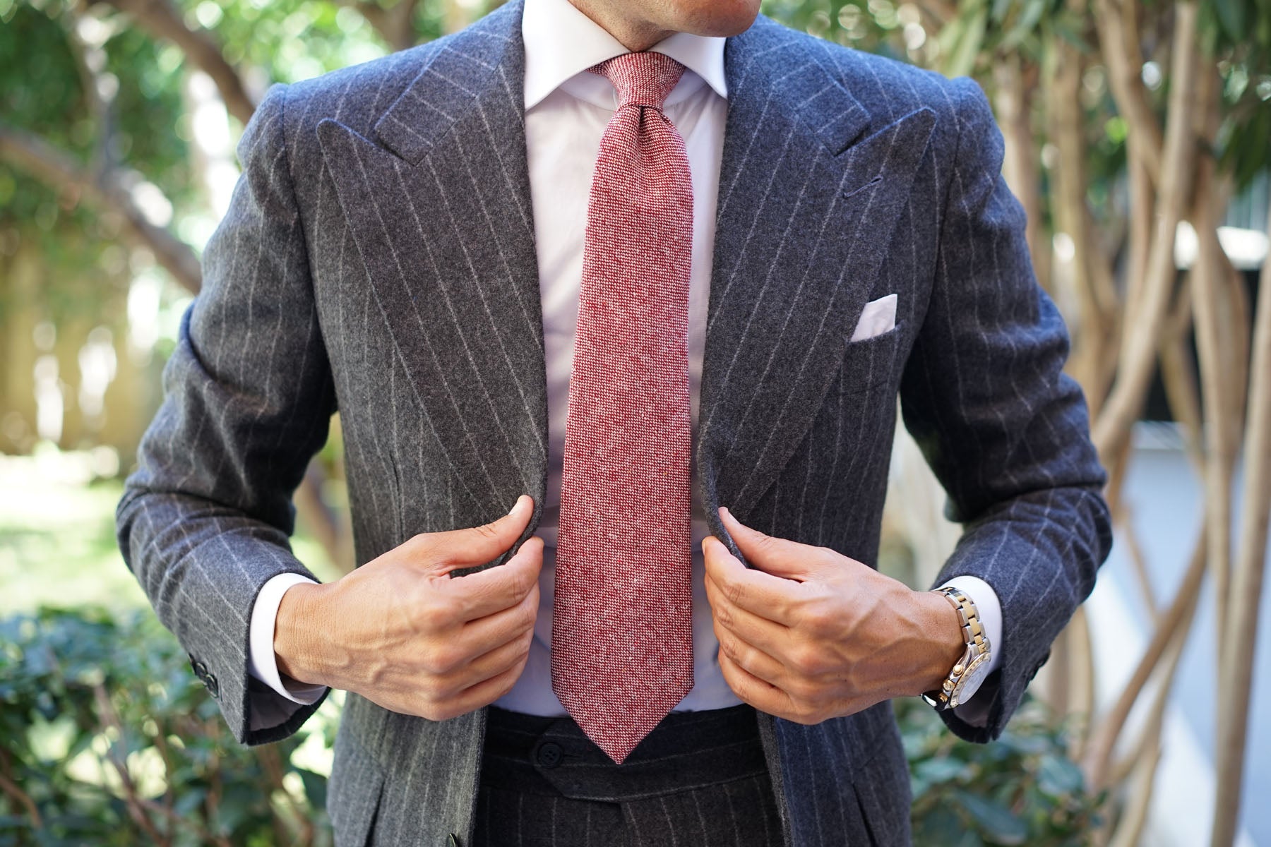 Burgundy Sharkskin Tie