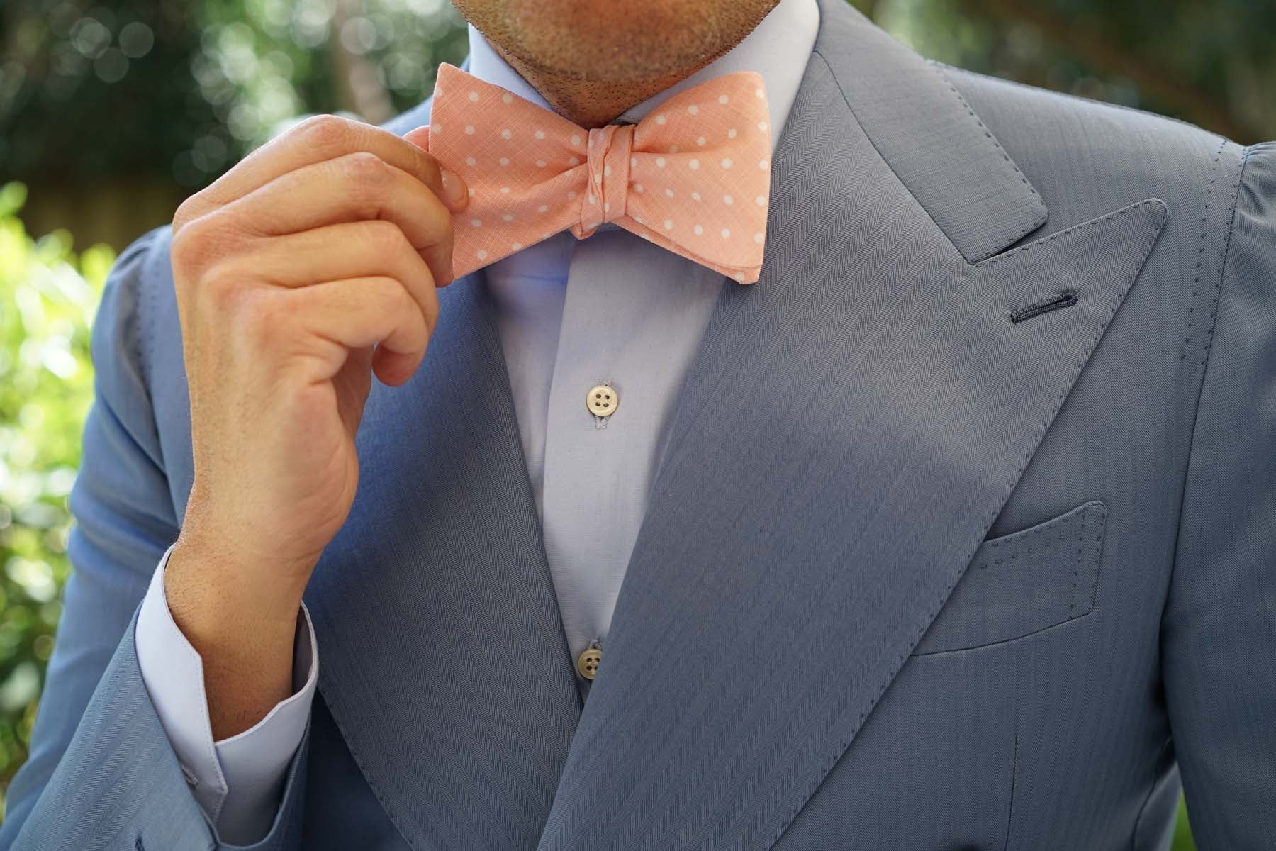 Pink Panther Polkadot Self Bow Tie