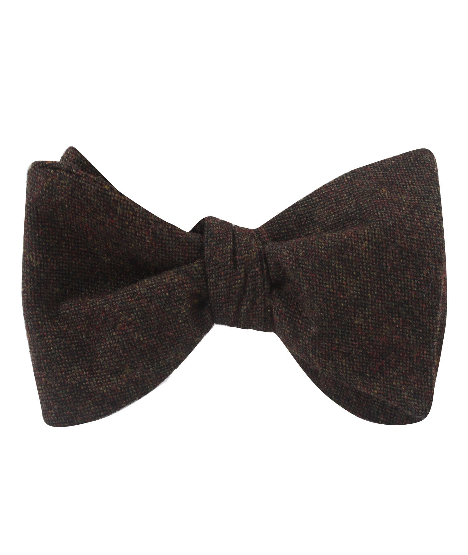 Brown Columbia Wool Self Bow Tie