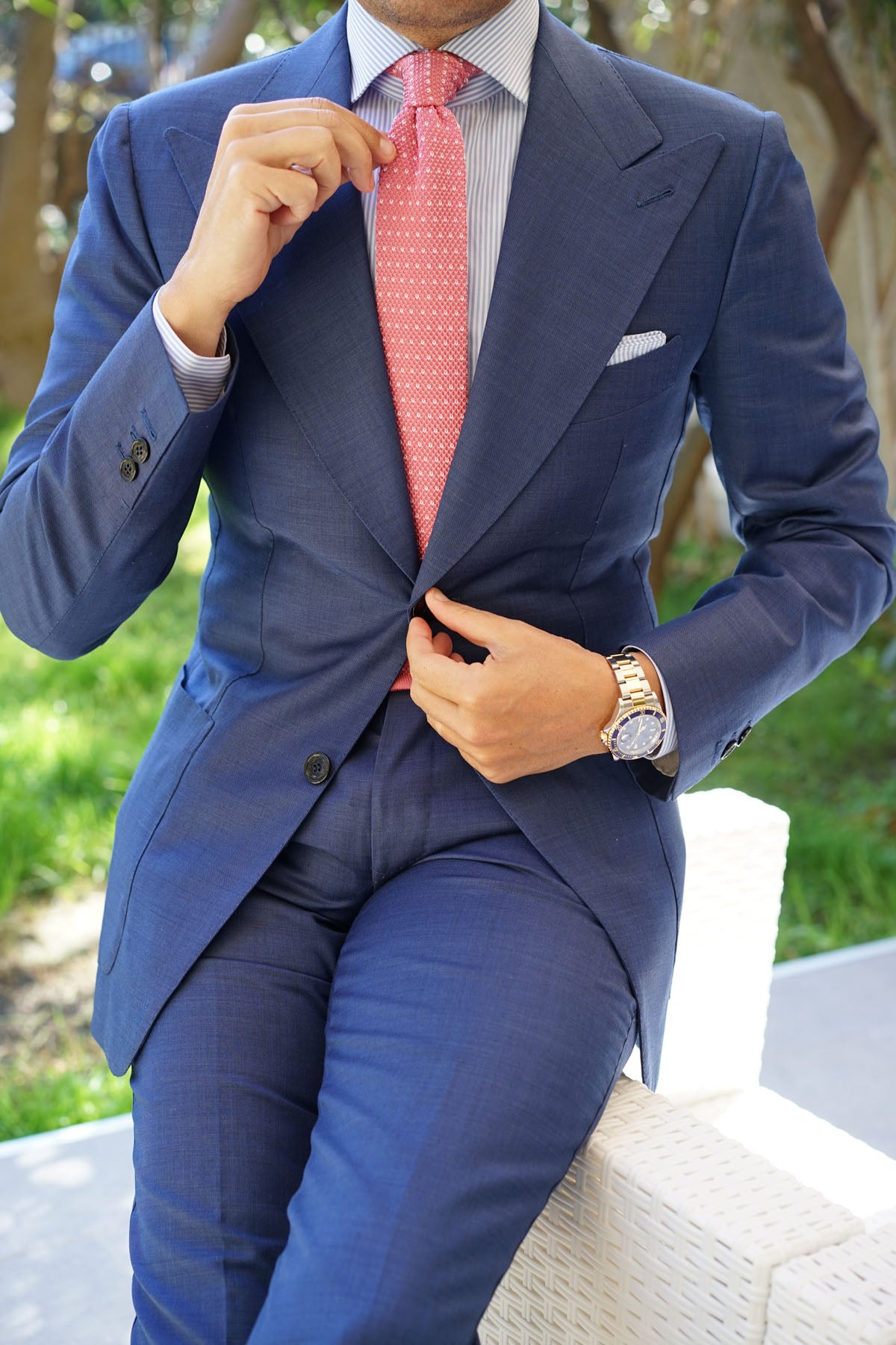 Vega Pink Knitted Tie