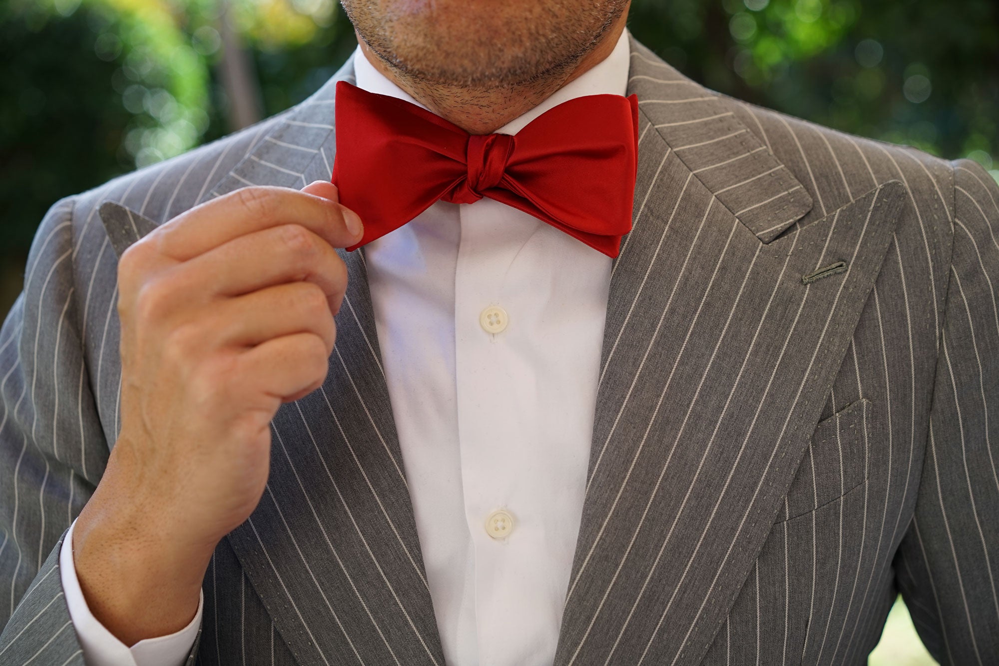 Apple Maroon Satin Self Bow Tie