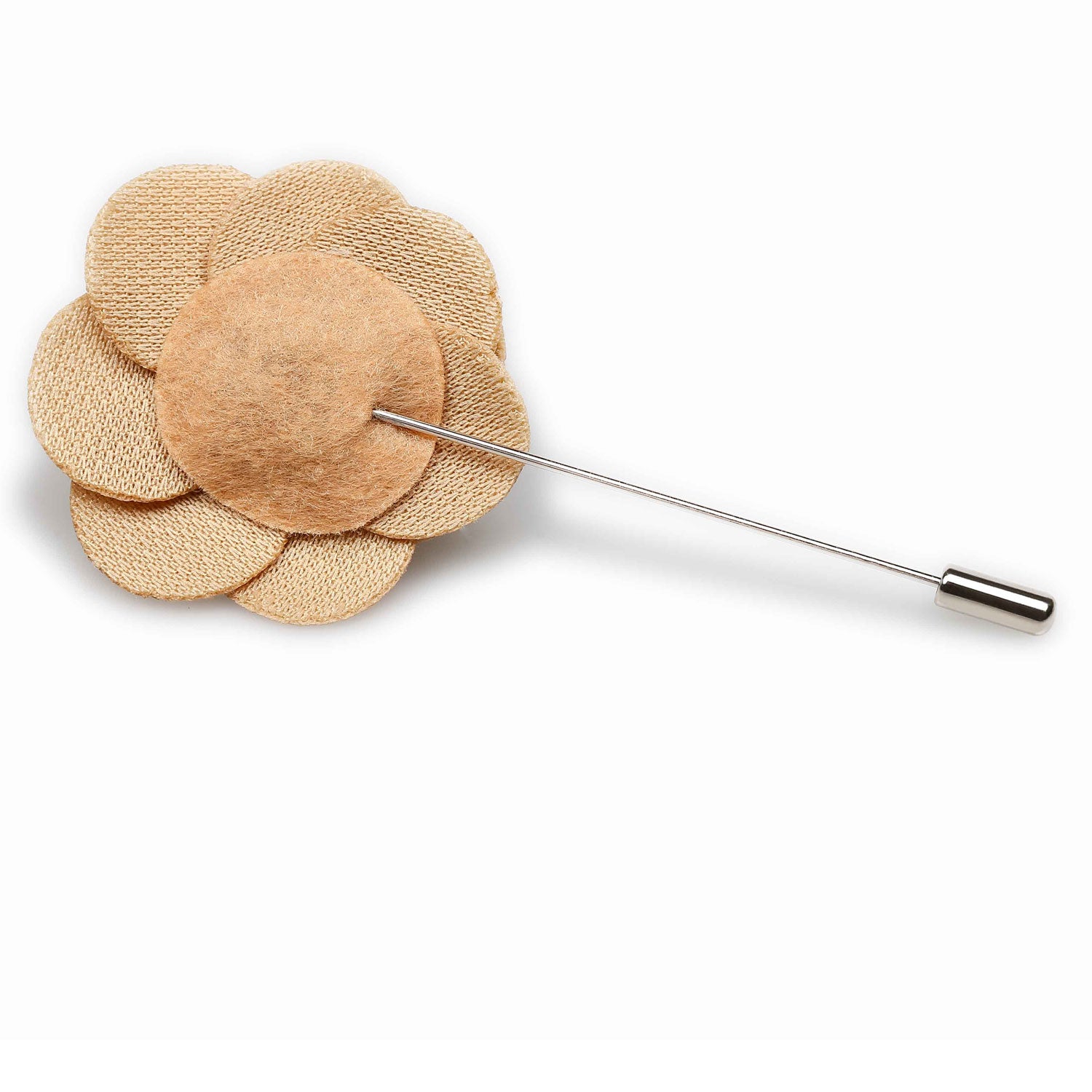 Cappuccino Velvet Lapel Flower