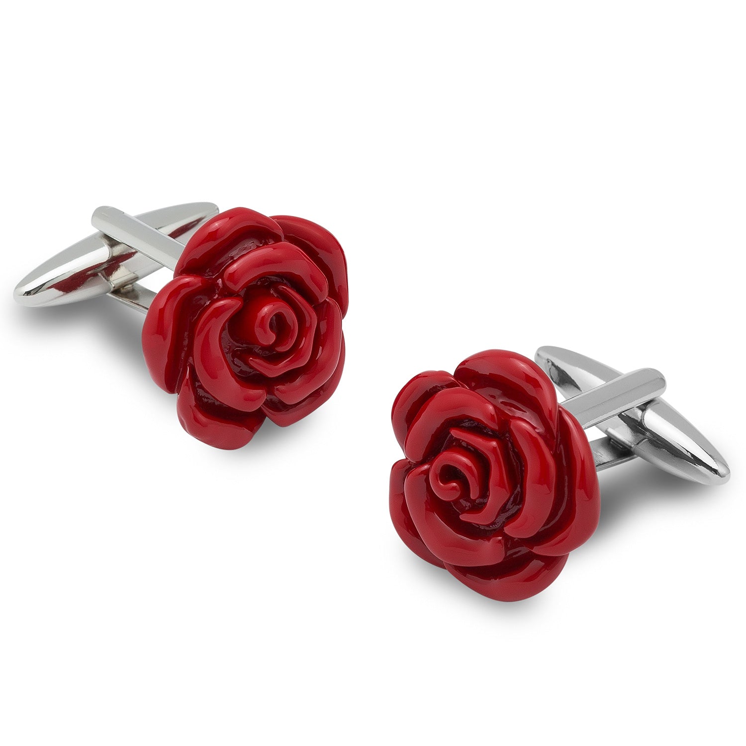 Red Rose Metal Cufflinks