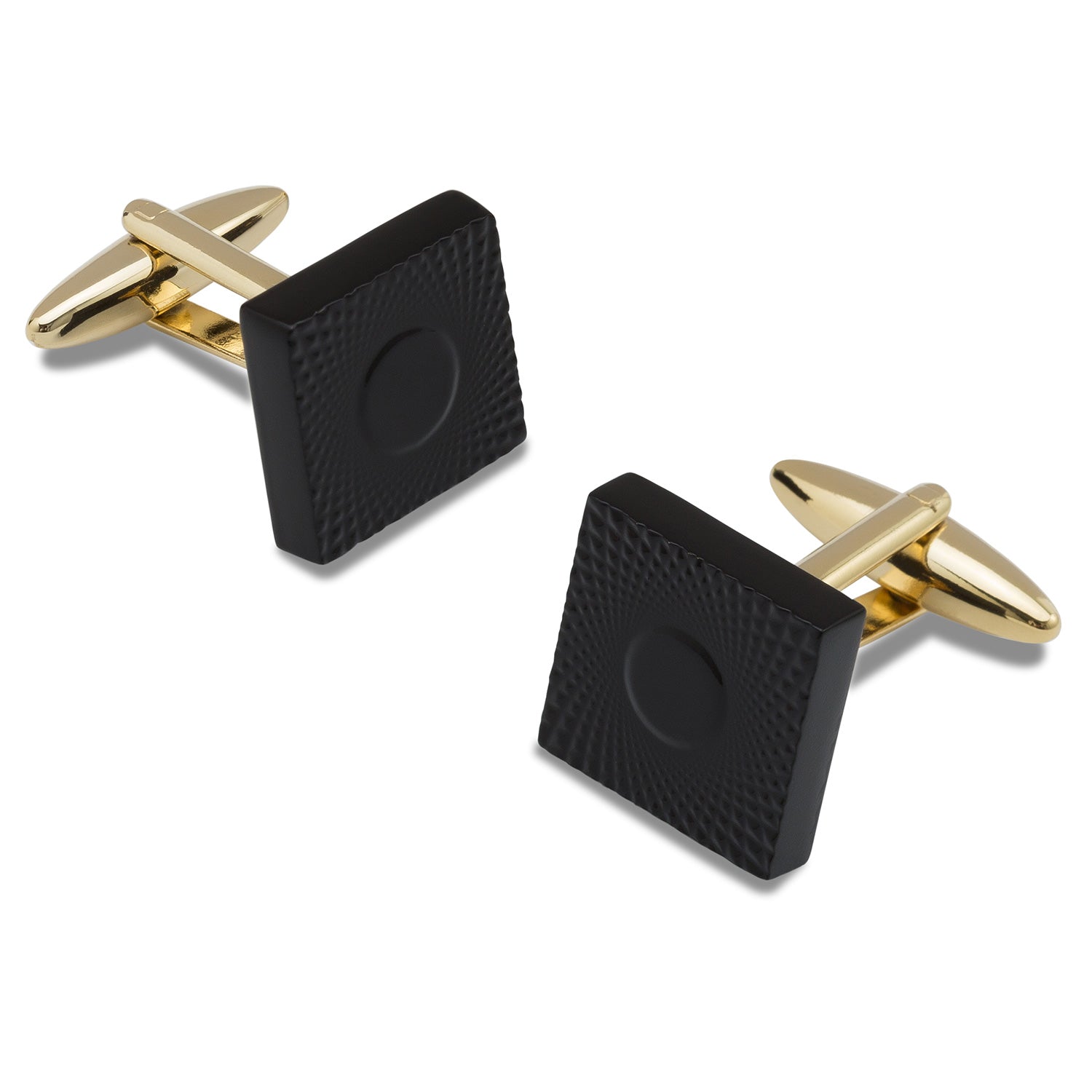 Mr. Fisk Black and Gold Cufflinks