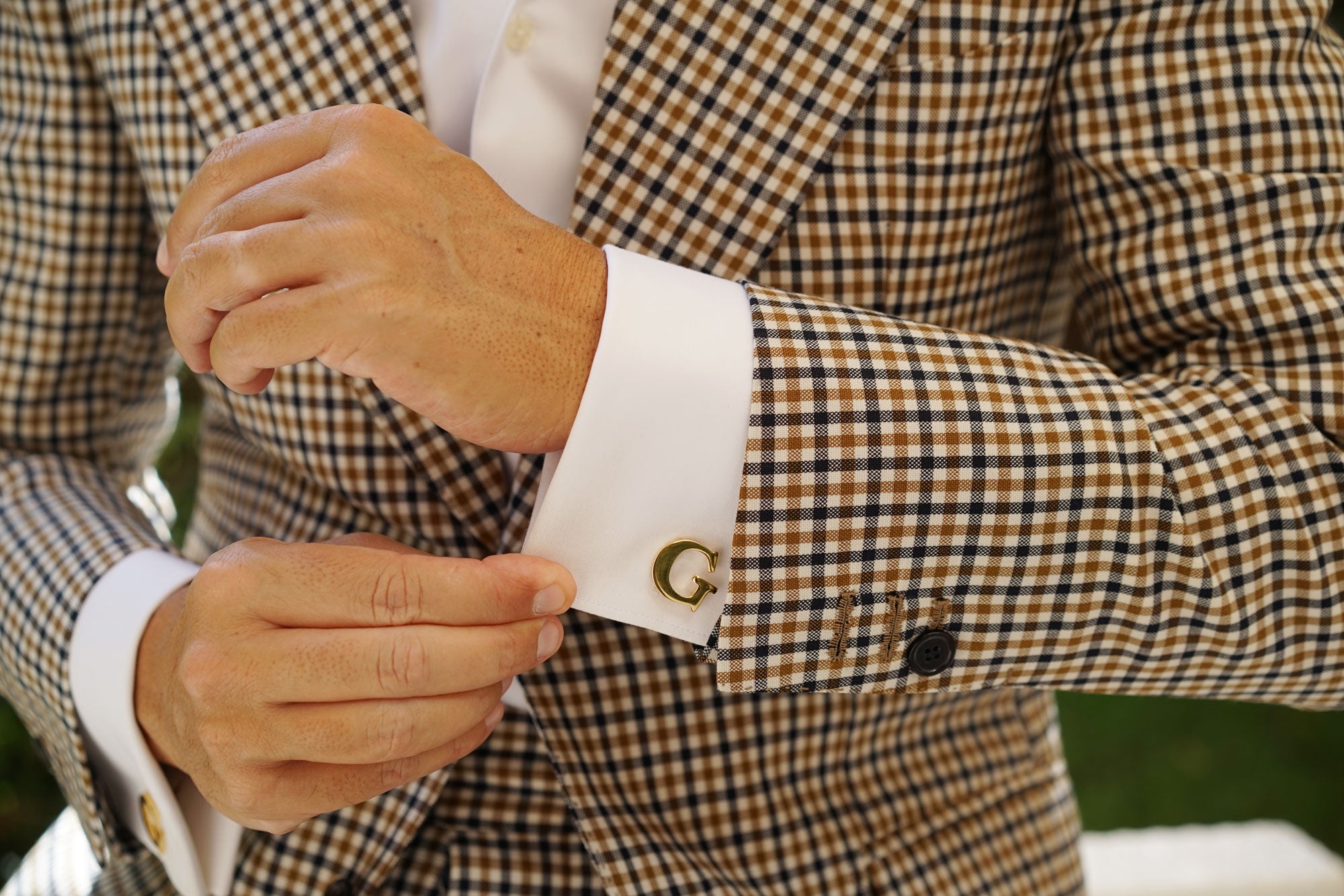 Letter G Gold Cufflinks