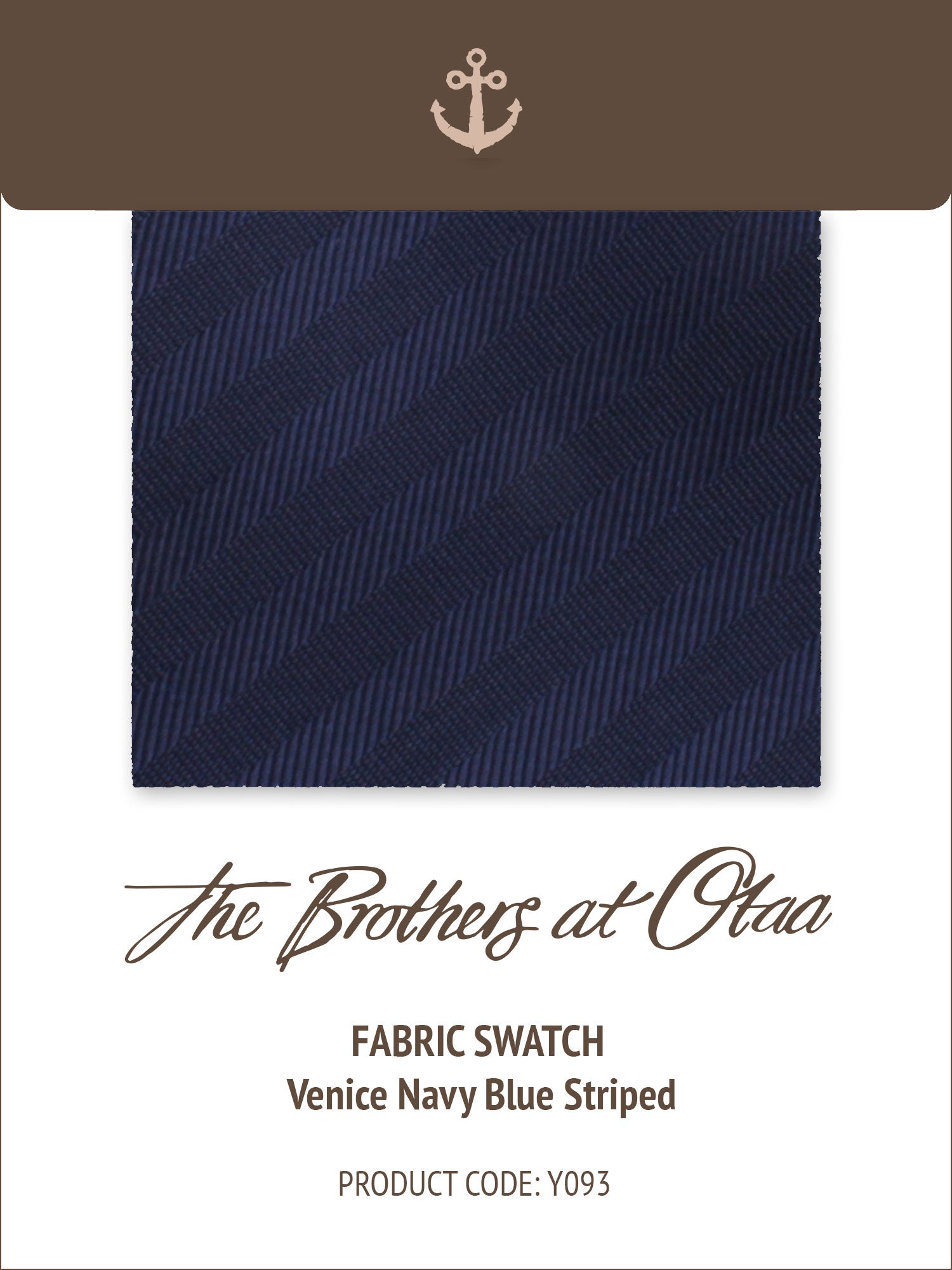 Fabric Swatch (Y093) - Venice Navy Blue Striped