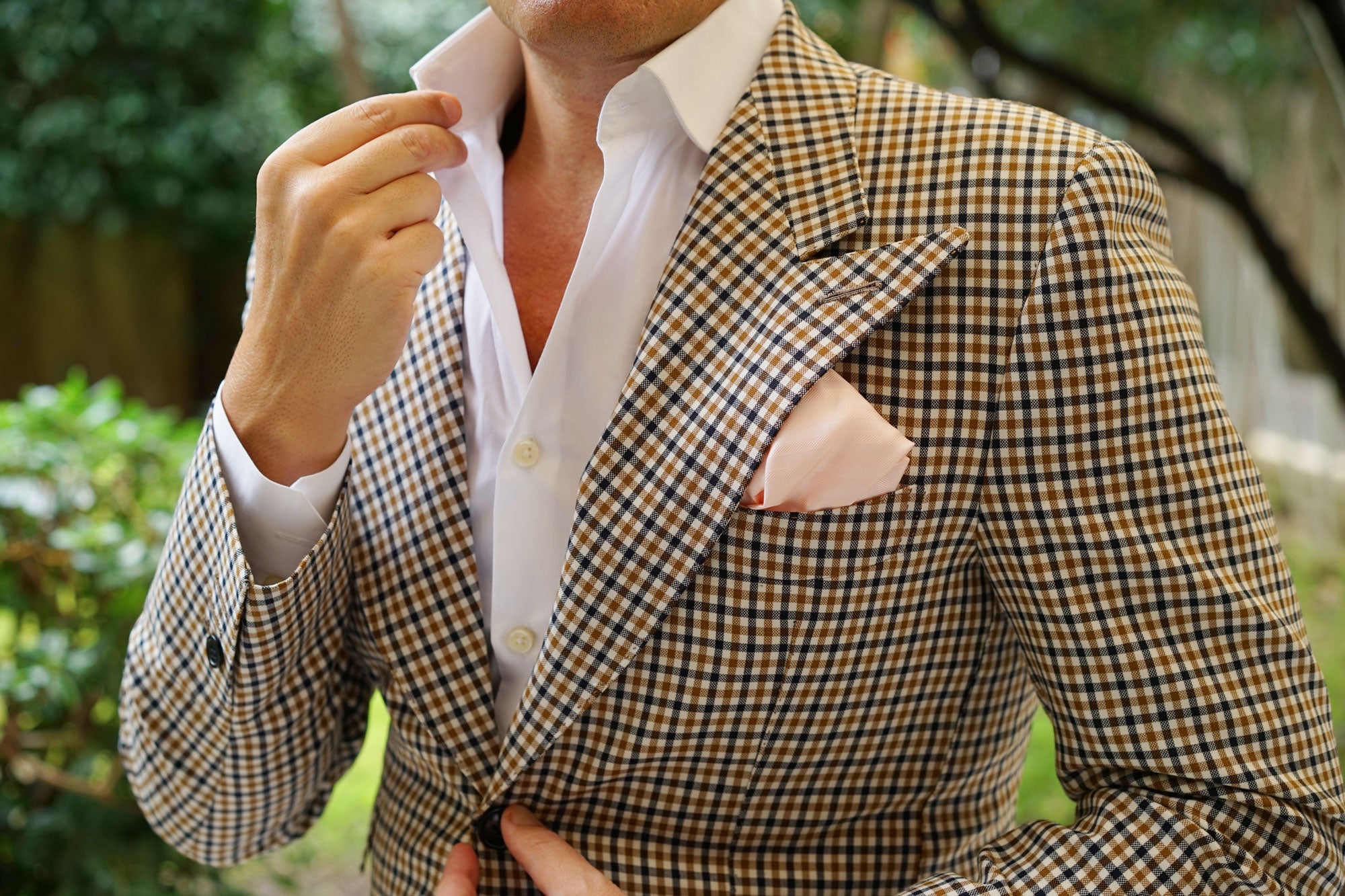 Flamenco Blush Pink Striped Pocket Square