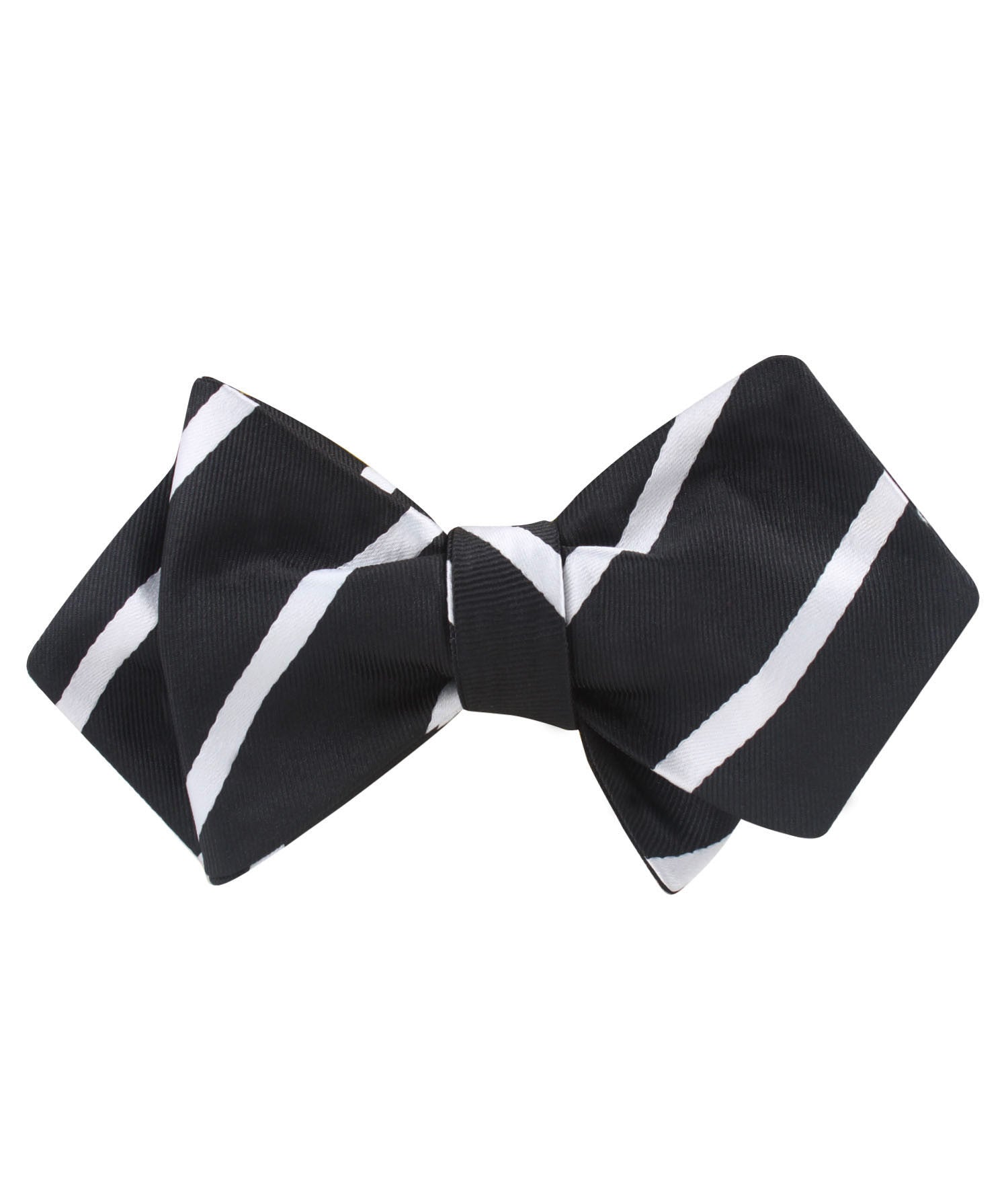 Black Pencil Stripe Diamond Self Bow Tie