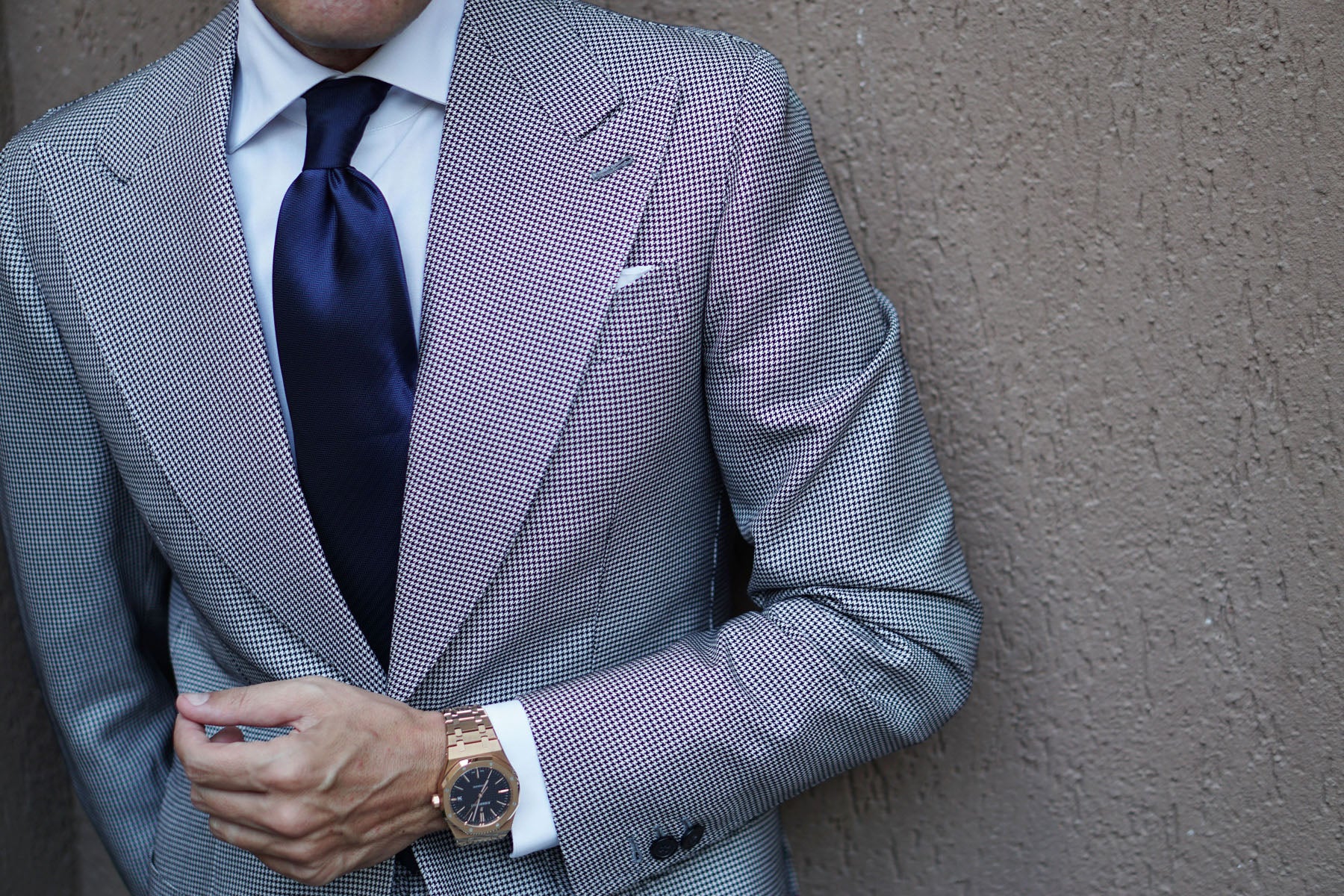 Indigo Blue Herringbone Necktie