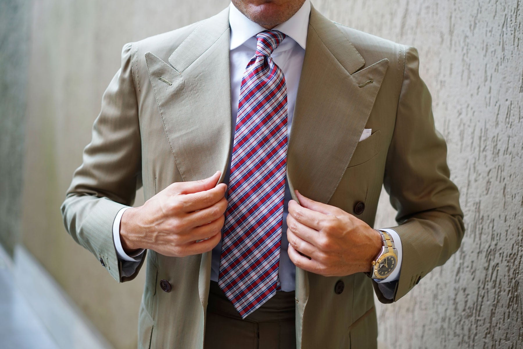 Tango Maroon with Blue Stripes Necktie