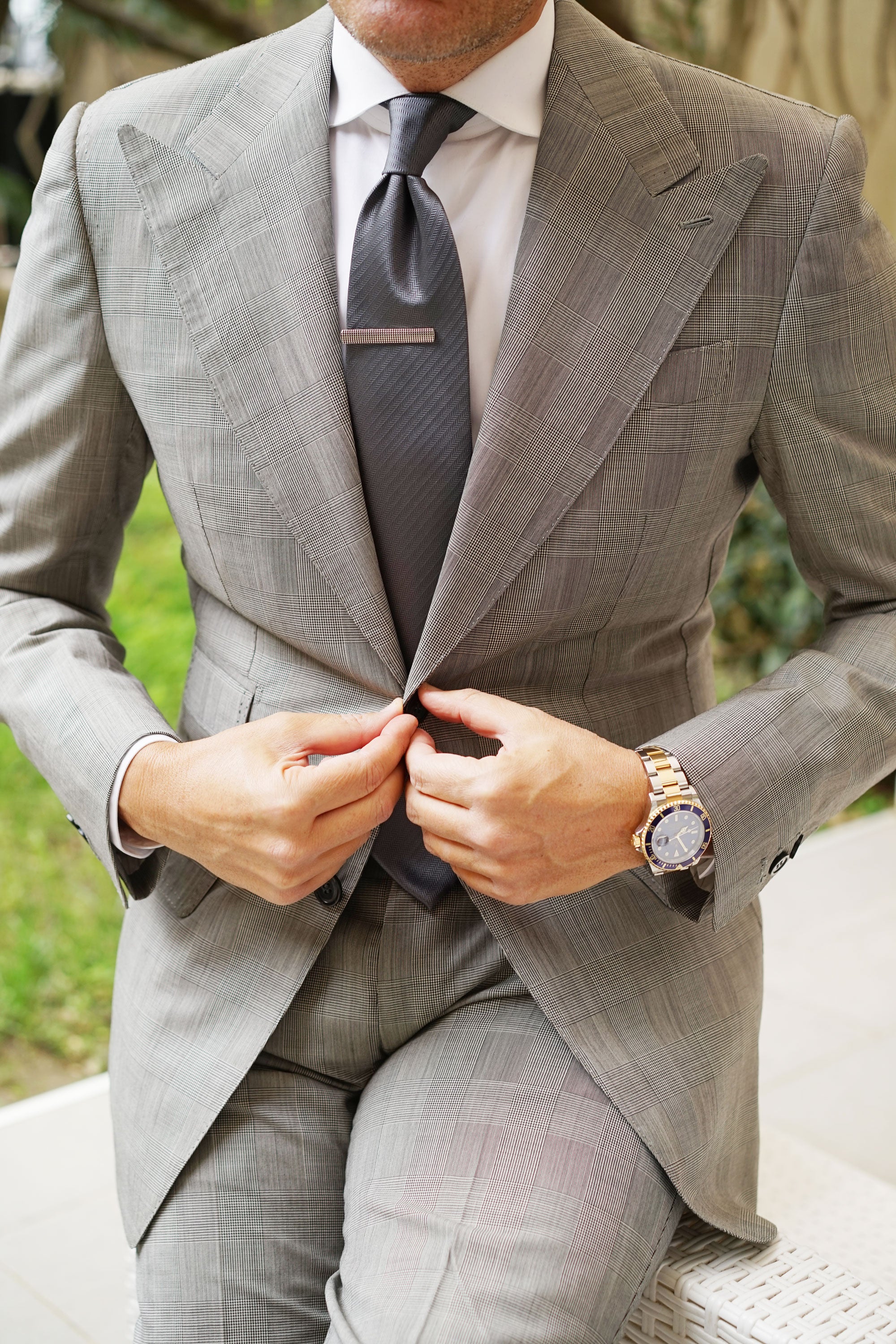 Silver Stippled Tie Bar