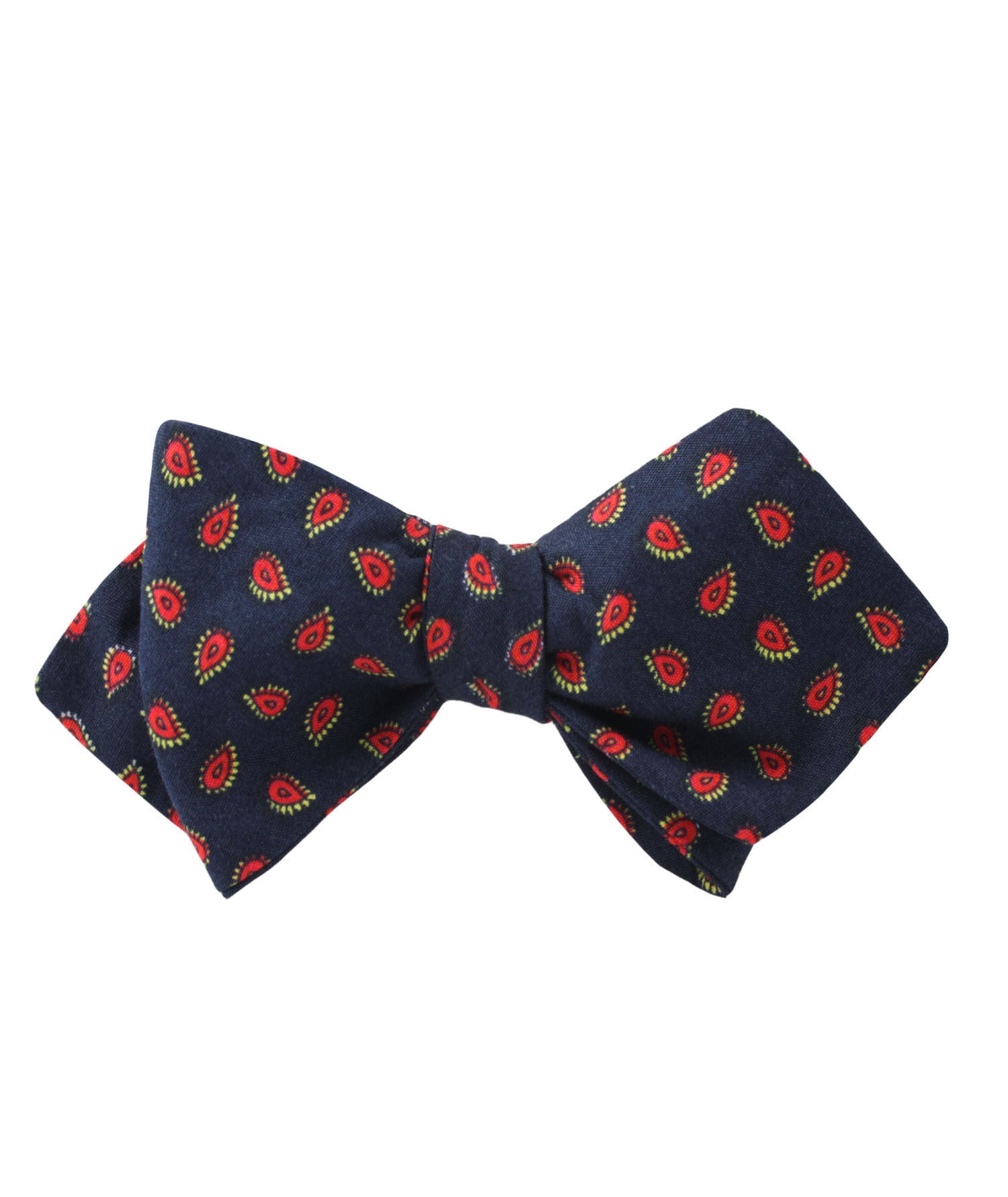 Milano Navy Blue Paisley Diamond Self Bow Tie