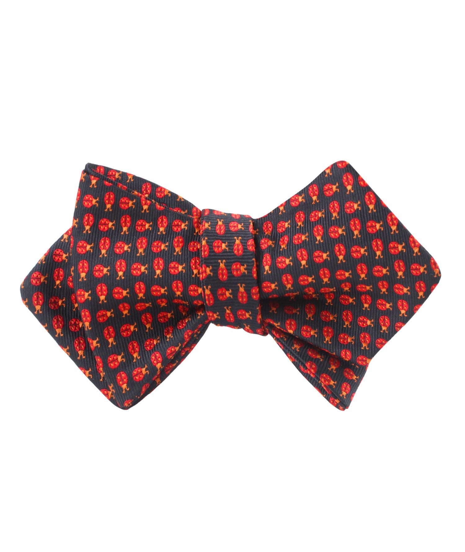 Coquelicot Red Beetle Diamond Self Bow Tie