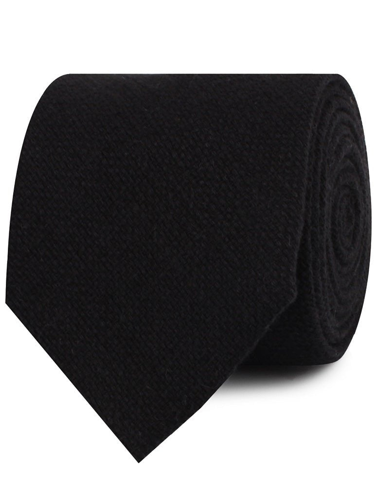 St Lucia Black Linen Necktie