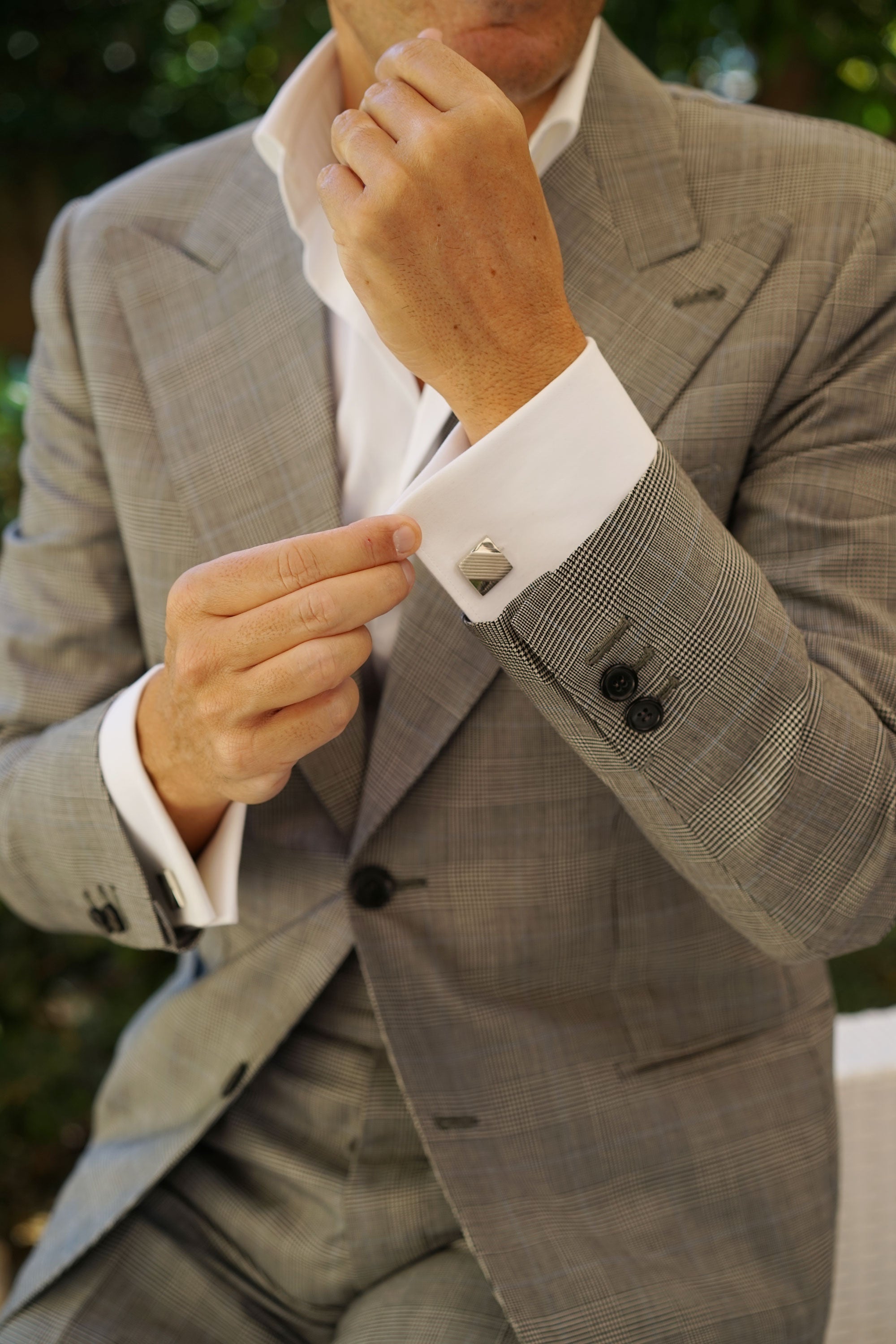 Charles de Gaulle Silver Square Cufflinks