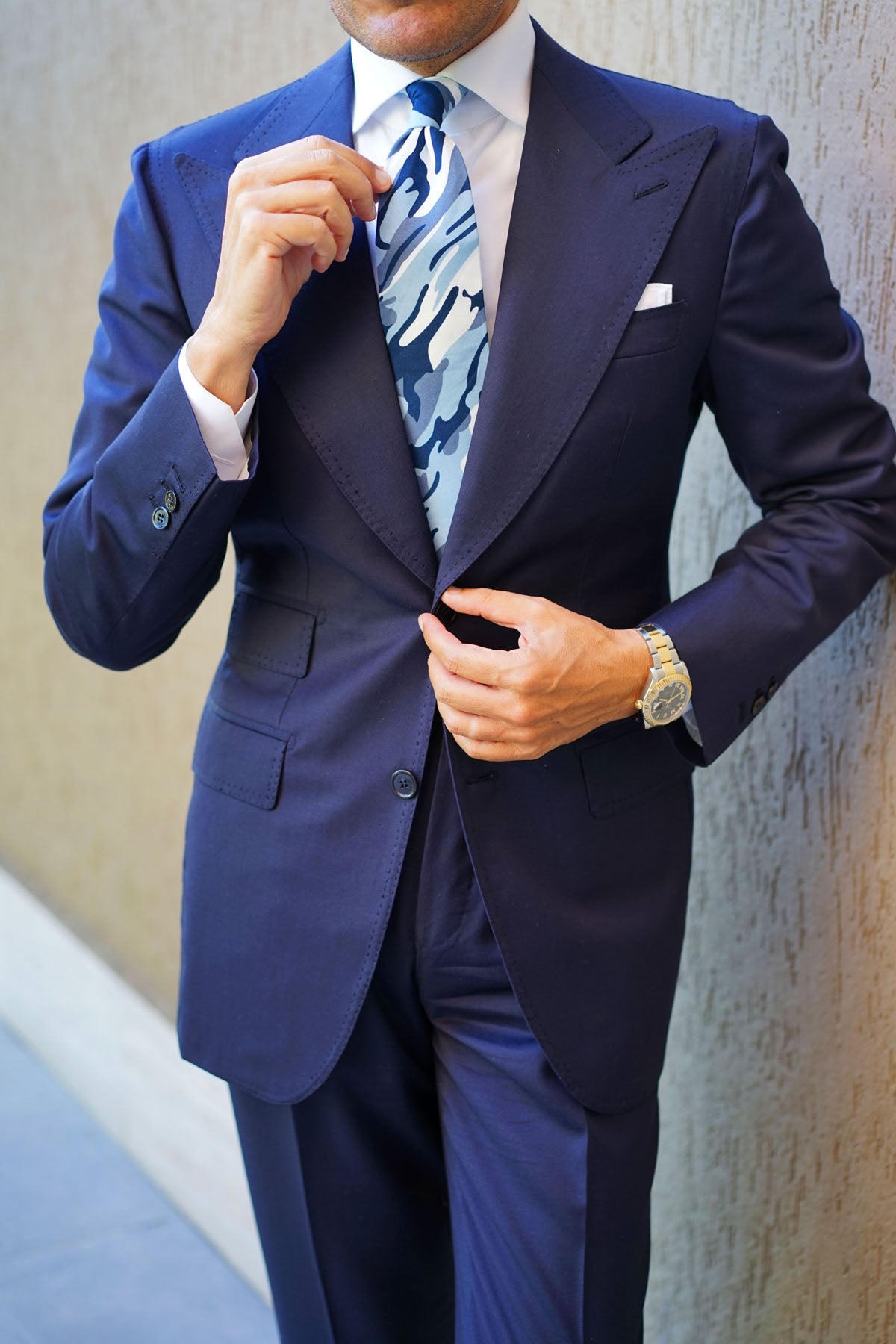 Sea Blue Camo Tie