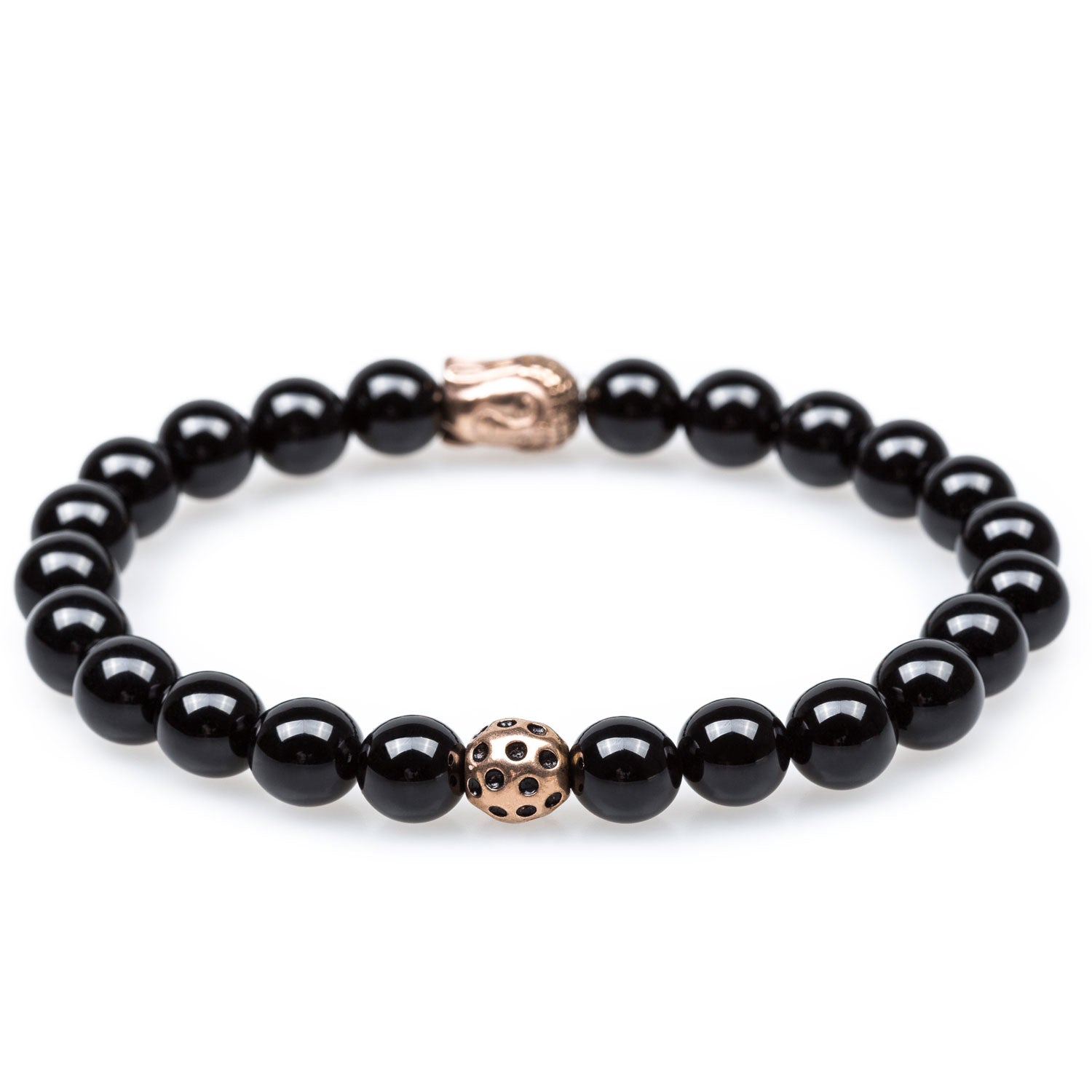 Borobudur Onyx Rose Gold Buddha Bracelet