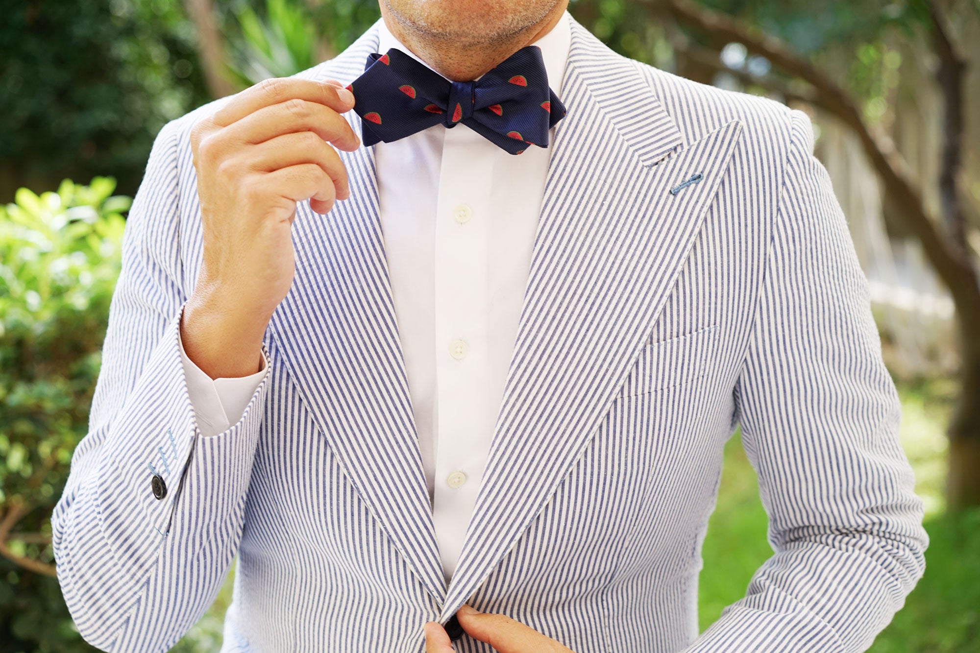 Watermelon Diamond Self Bow Tie